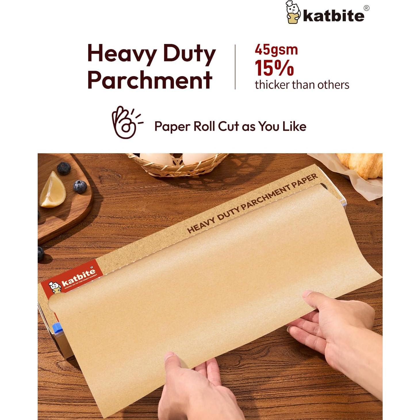 Papel Pergamino Resistente Katbite 38 cm x 64 m Antiadherente