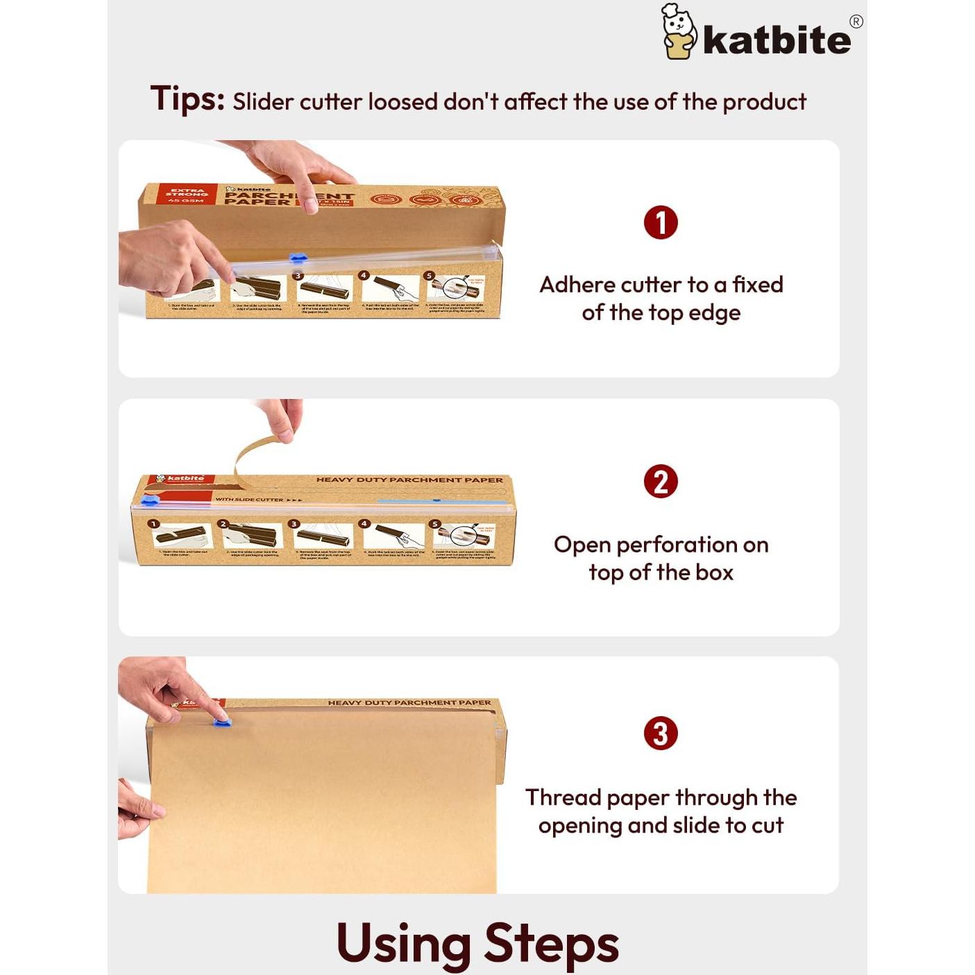 Papel Pergamino Resistente Katbite 38 cm x 64 m Antiadherente