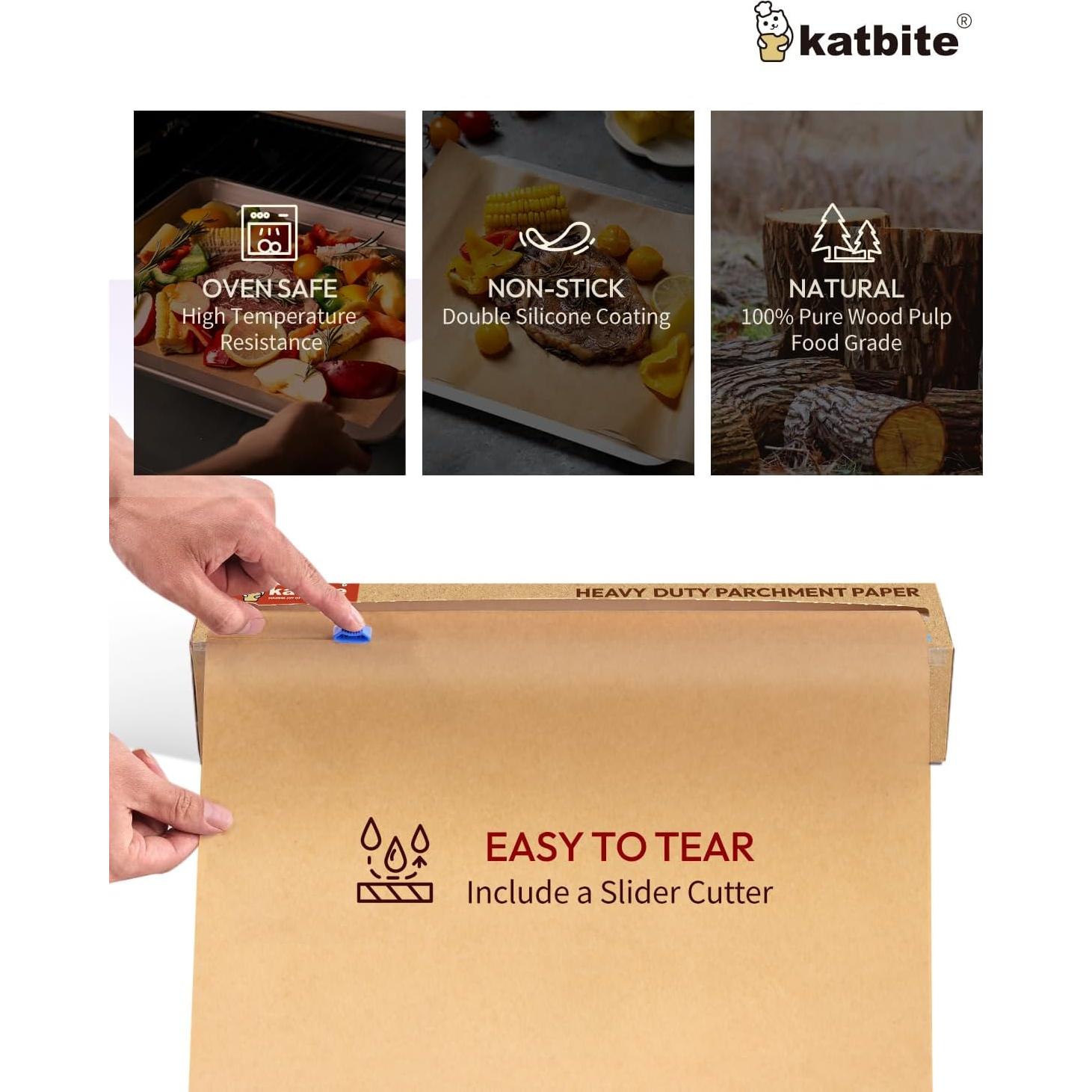 Papel Pergamino Resistente Katbite 38 cm x 64 m Antiadherente