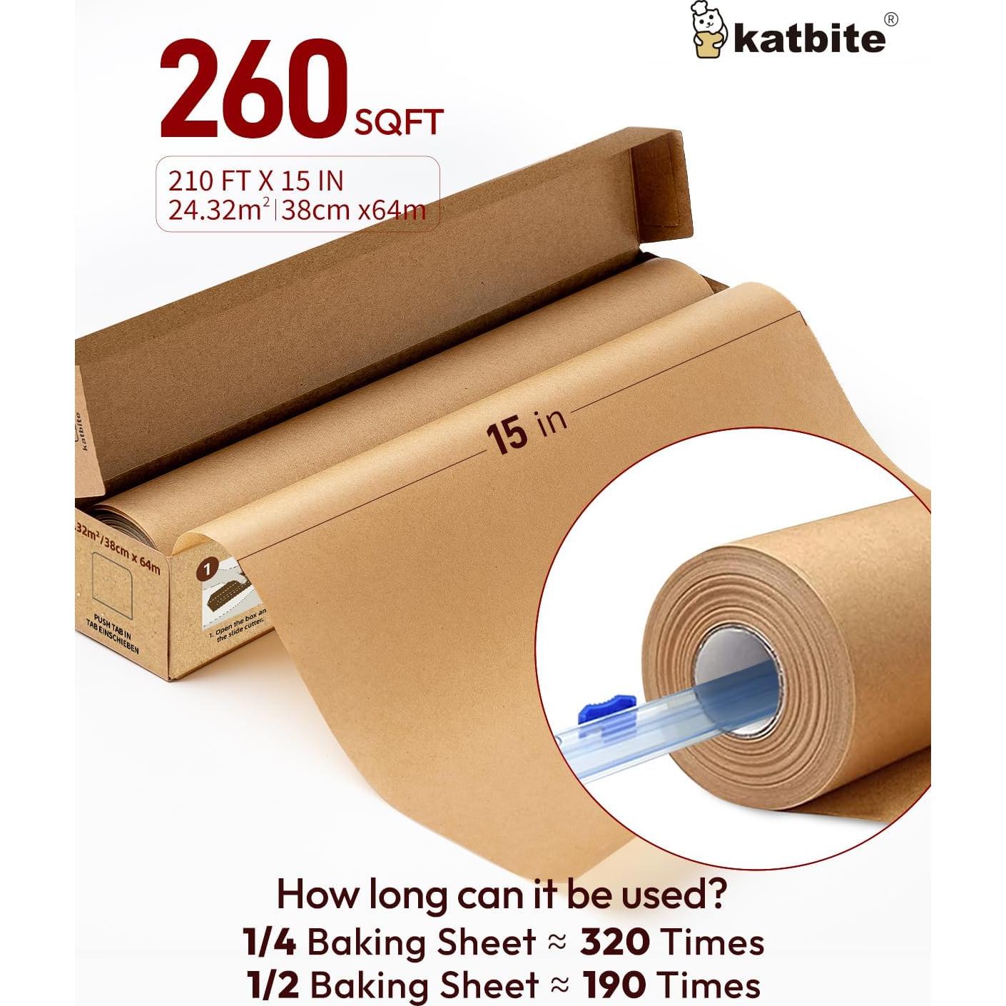 Papel Pergamino Resistente Katbite 38 cm x 64 m Antiadherente