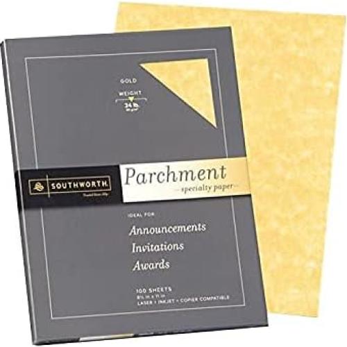 Papel Especial Parchment Southworth Dorado 21.6x27.9 cm 100 Hojas