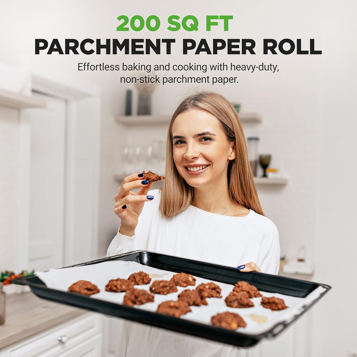 Rollo de Papel Pergamino NutriChef 200 Pies Cuadrados Antiadherente
