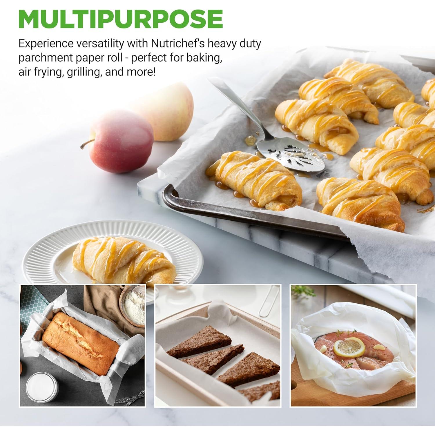 Rollo de Papel Pergamino NutriChef 200 Pies Cuadrados Antiadherente