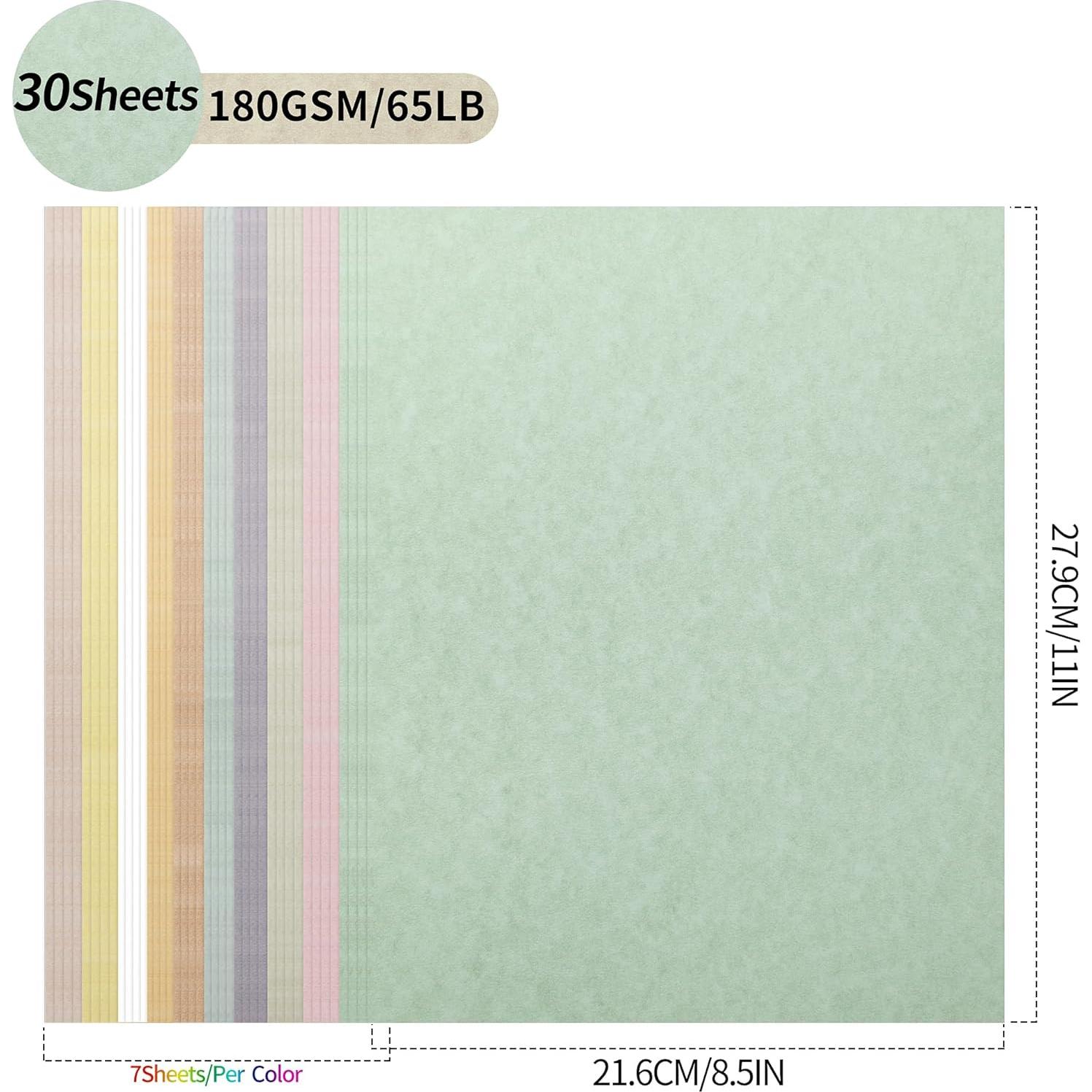 Papel Pergamino 65lb PENPRIS Tamaño Carta 70 Hojas 10 Colores