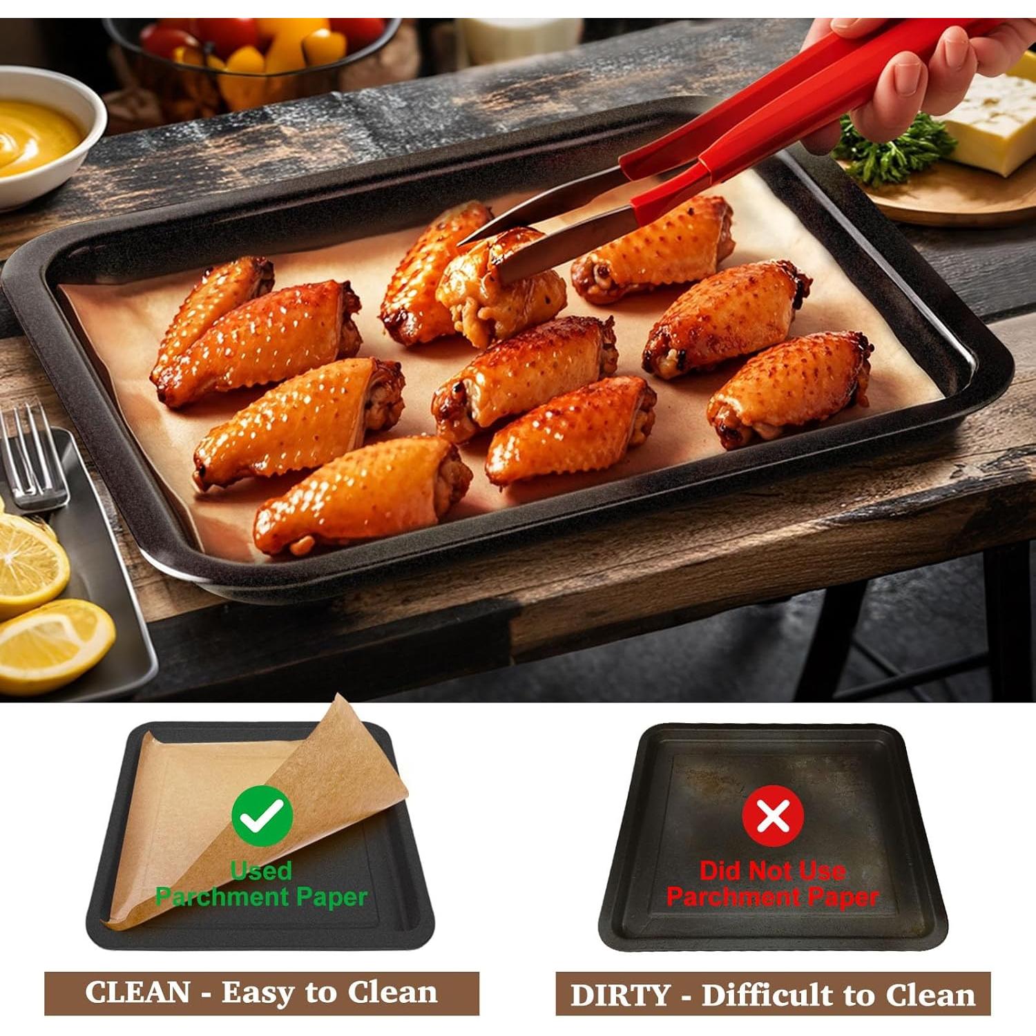 120 Hojas Papel Pergamino KAWENDE 22.86x33.02 cm para Freidora