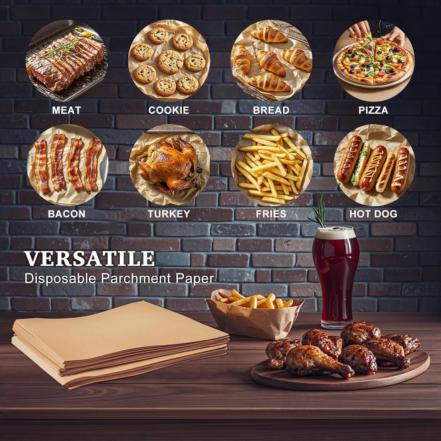 120 Hojas Papel Pergamino KAWENDE 22.86x33.02 cm para Freidora