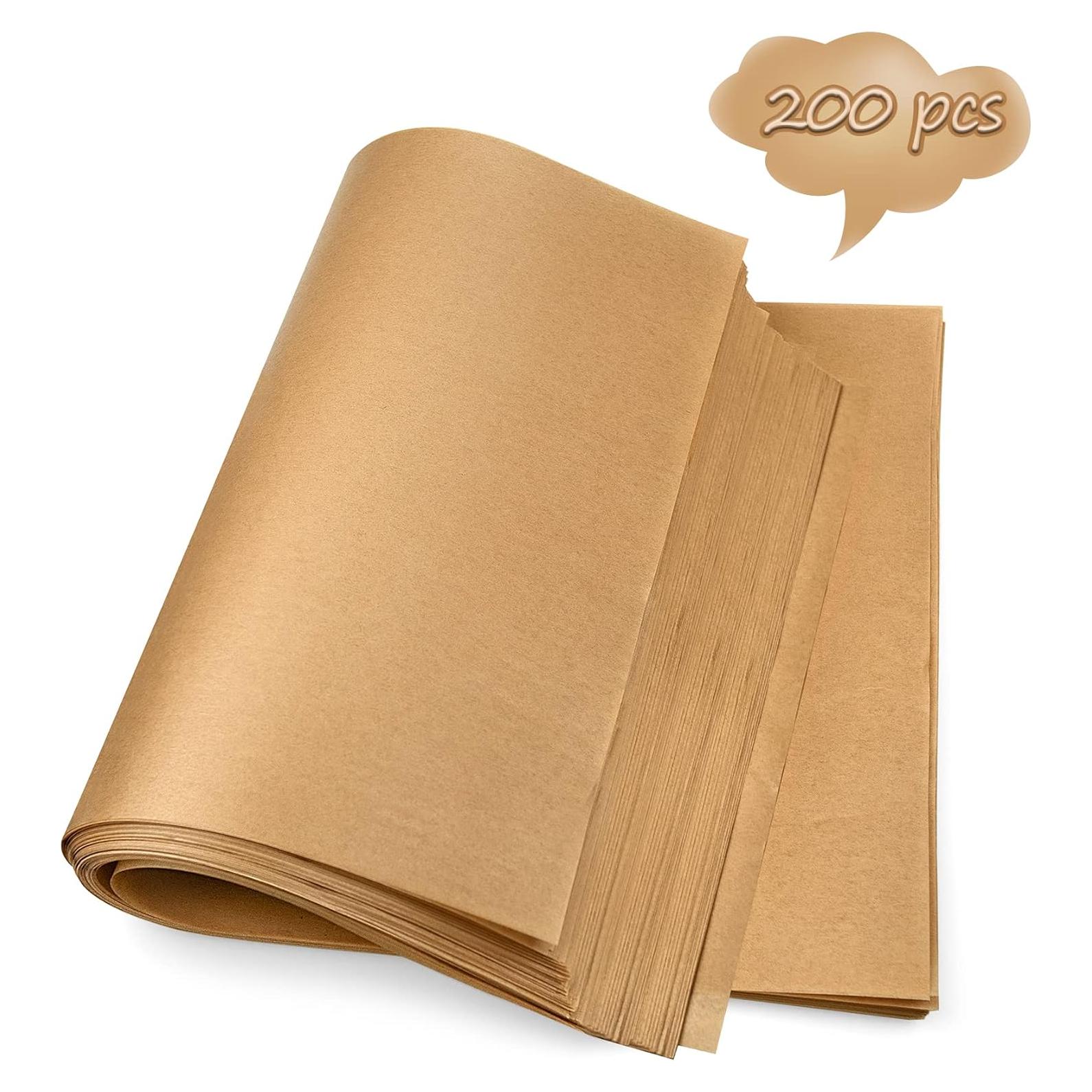200 Hojas Papel Pergamino Sin Blanquear DISSKNIC 30.48x40.64 cm