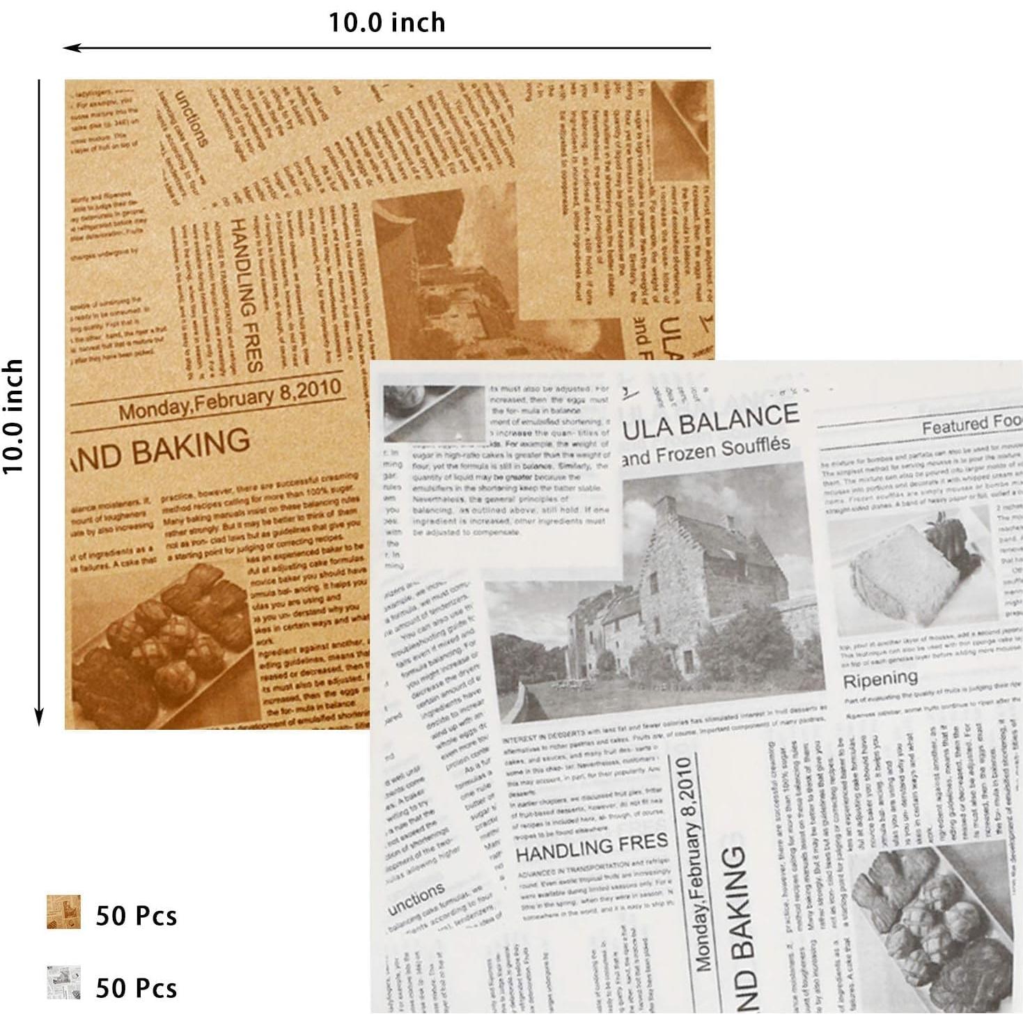 100 Forros de Cesta de Papel de Cera QiangXINGYai 25.4x25.4cm