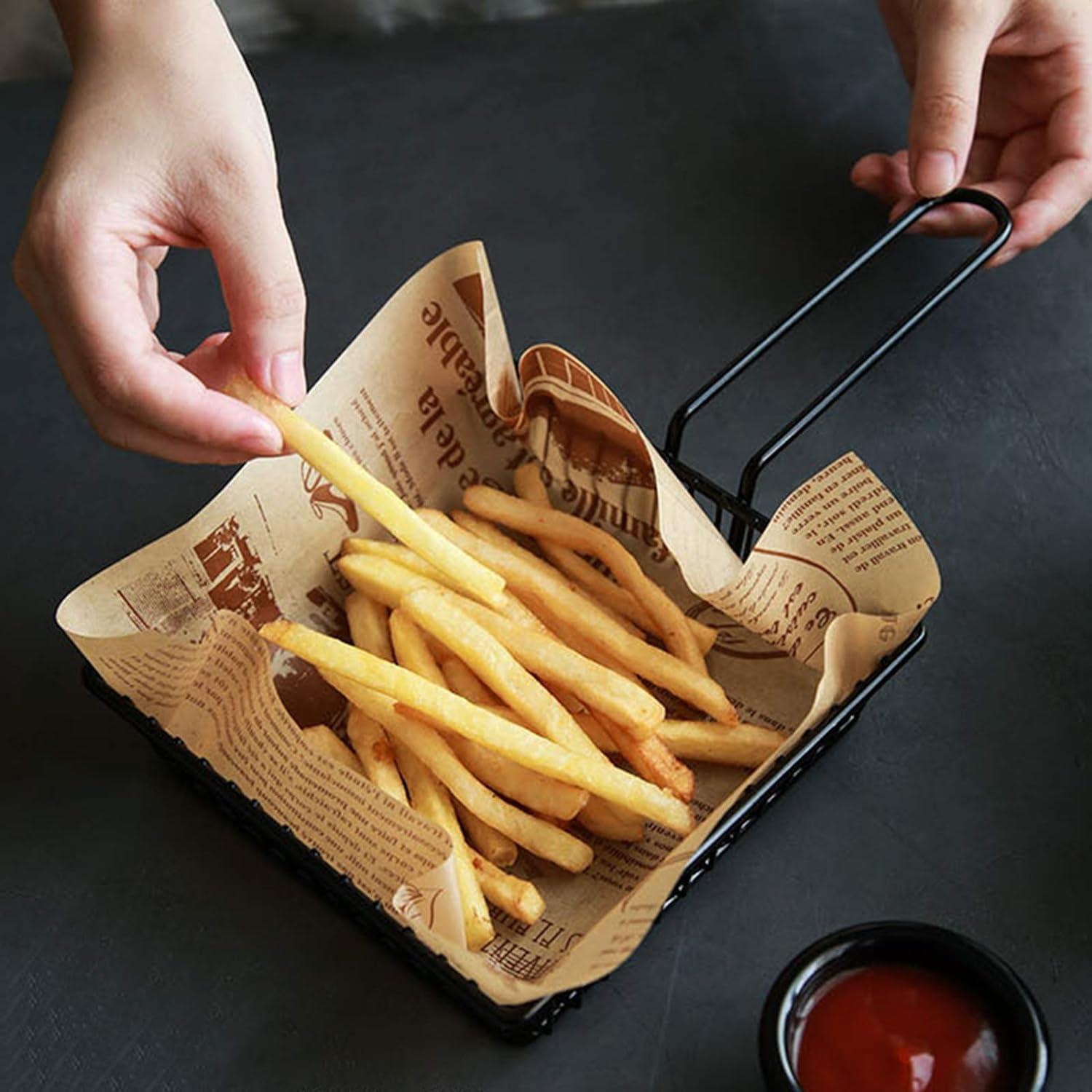 100 Forros de Cesta de Papel de Cera QiangXINGYai 25.4x25.4cm