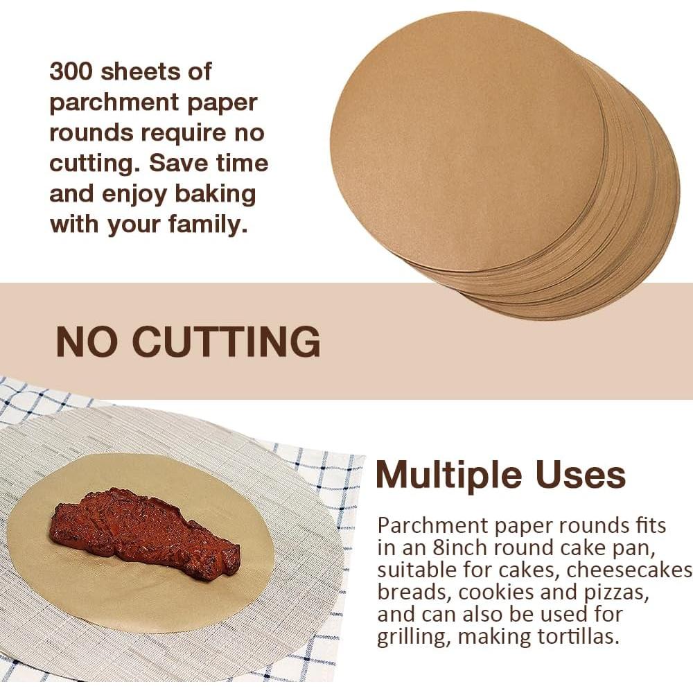 300 Hojas Papel Pergamino Redondo 20 cm Pharamat para Hornear