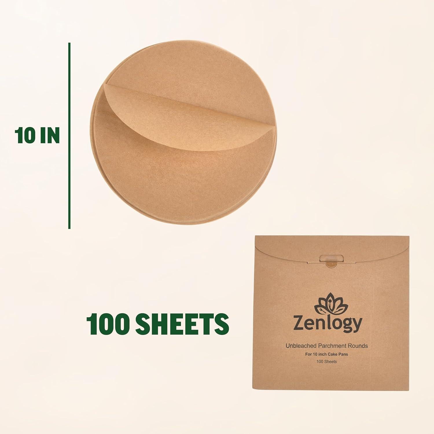 Papel Pergamino Redondo Zenlogy 10 Pulgadas - 100 Hojas