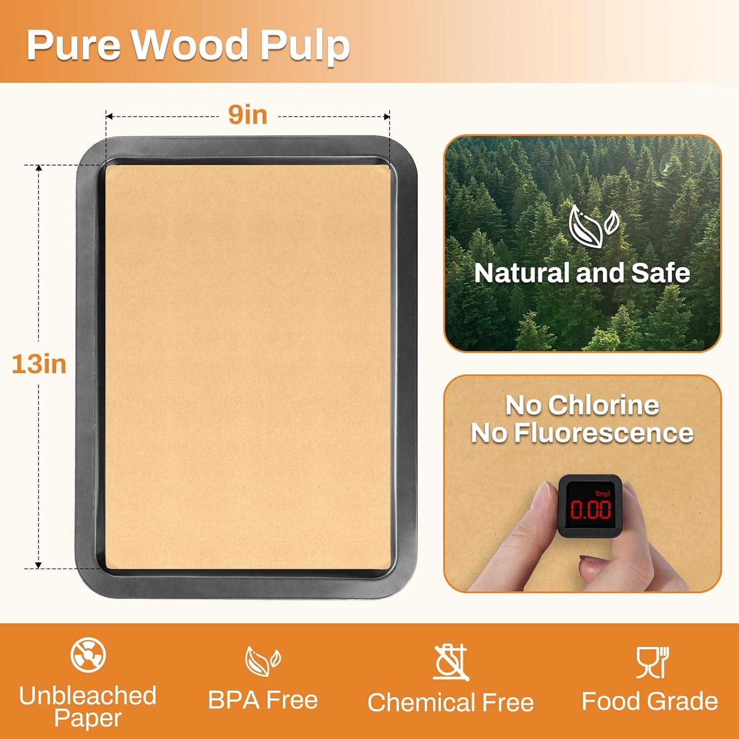 200 Hojas de Papel Pergamino Antiadherente AOZITA 23x33 cm