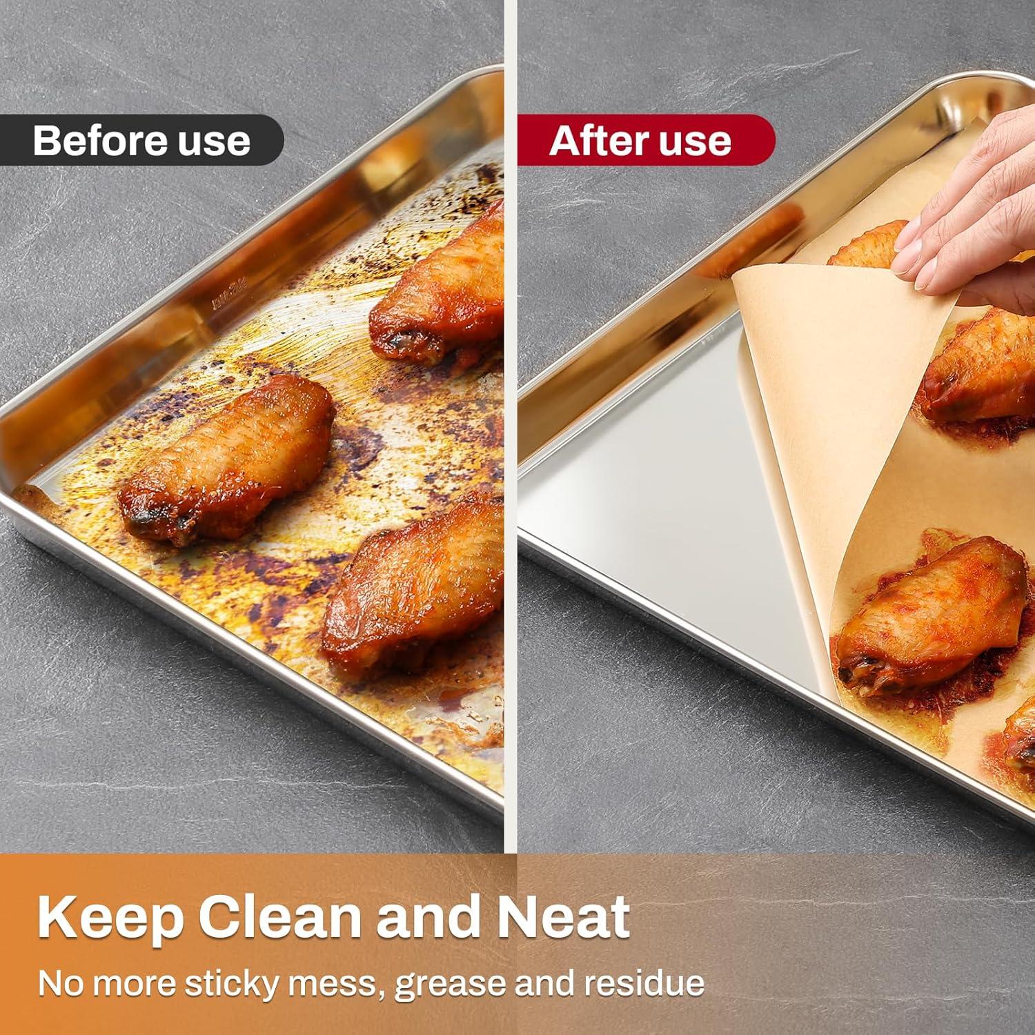 200 Hojas de Papel Pergamino Antiadherente AOZITA 23x33 cm