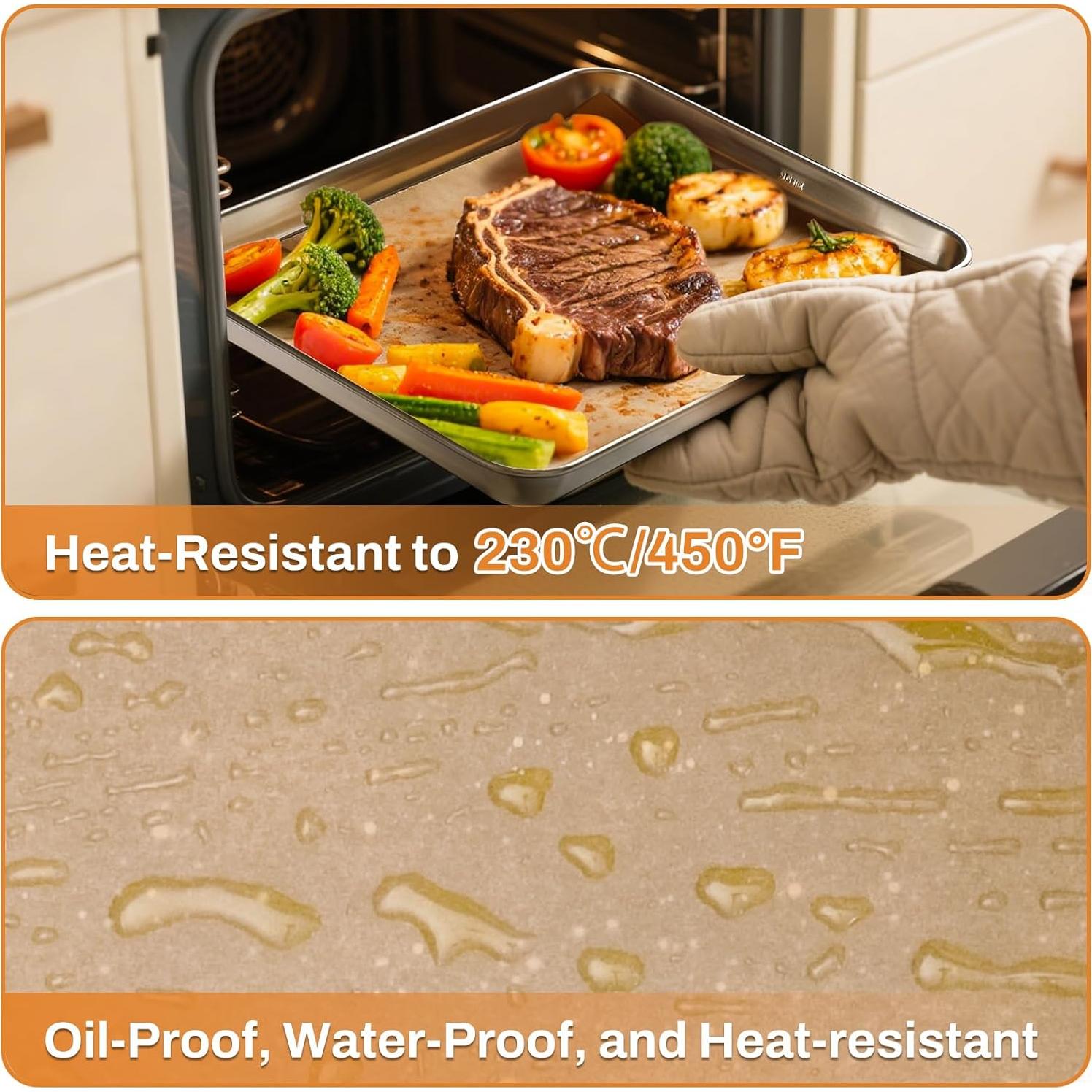 200 Hojas de Papel Pergamino Antiadherente AOZITA 23x33 cm