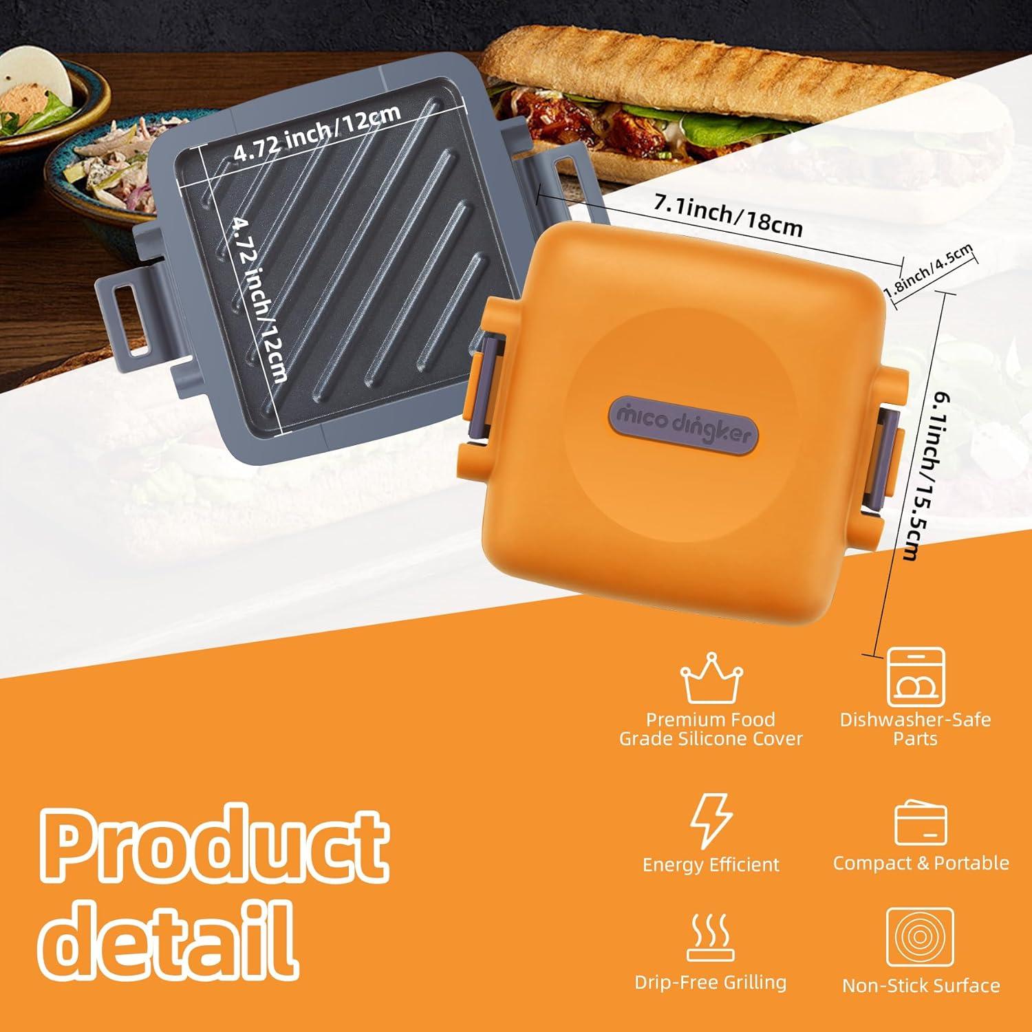 Hacedor de Sándwiches Tostados Mico Dingker Naranja 0.6 kg