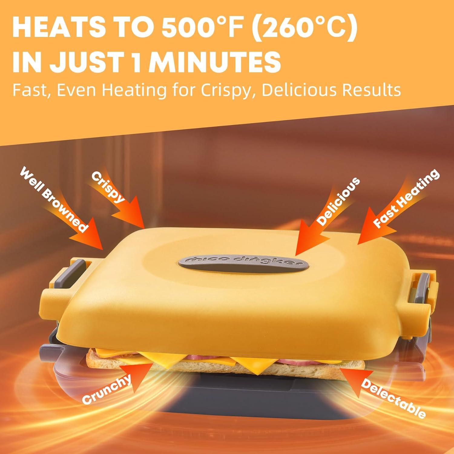 Hacedor de Sándwiches Tostados Mico Dingker Naranja 0.6 kg