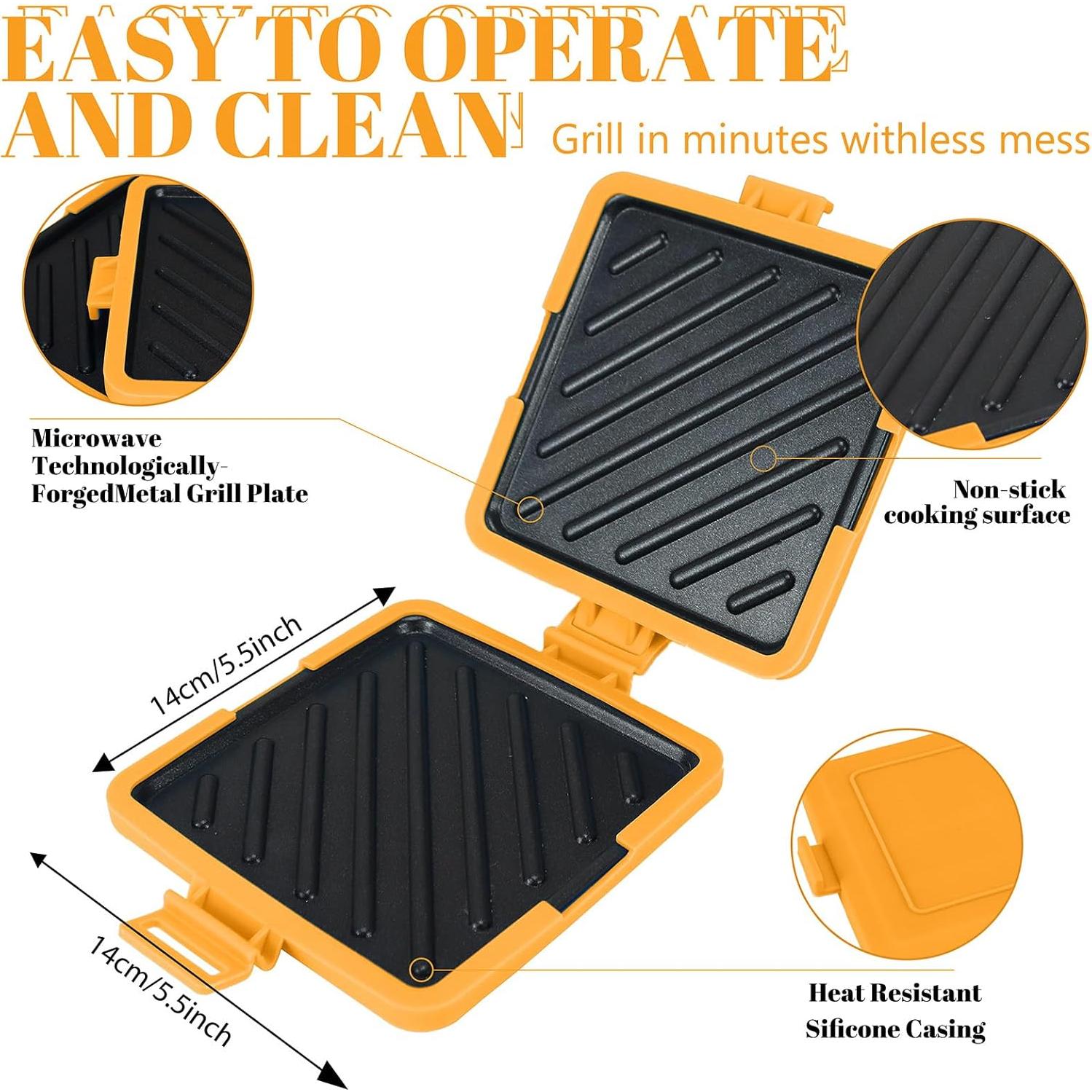 Hacedor de Sándwiches de Microondas Amarillo 3 en 1