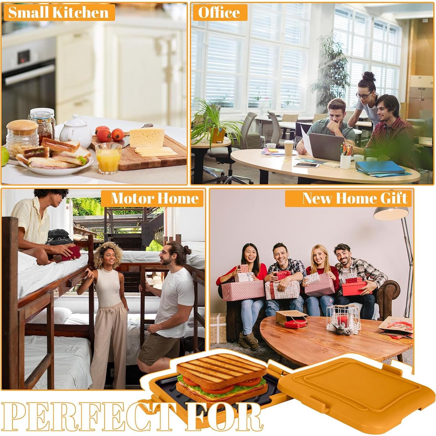 Hacedor de Sándwiches de Microondas Amarillo 3 en 1