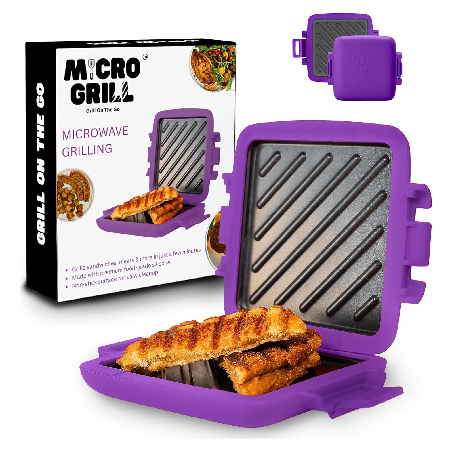 Hacedor de Sándwiches Microondas Micro Grill Púrpura 20x20 cm