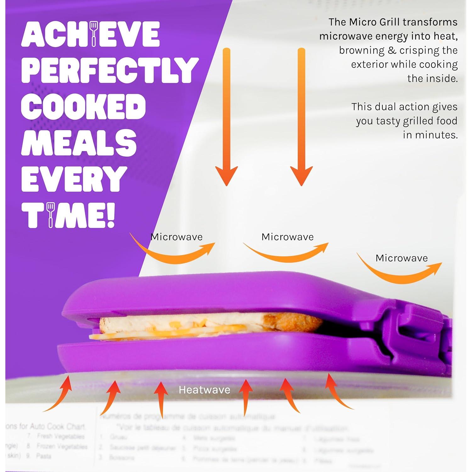 Hacedor de Sándwiches Microondas Micro Grill Púrpura 20x20 cm