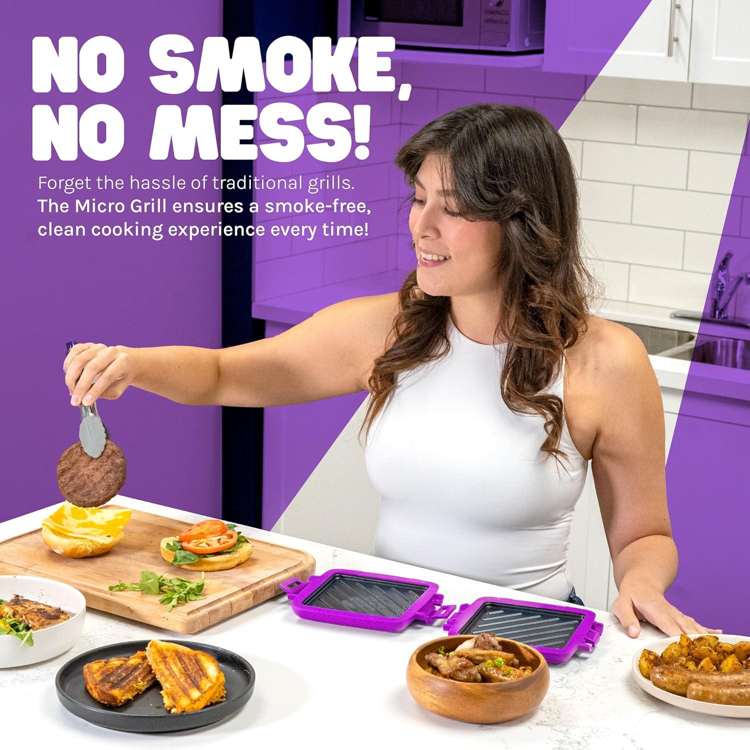 Hacedor de Sándwiches Microondas Micro Grill Púrpura 20x20 cm