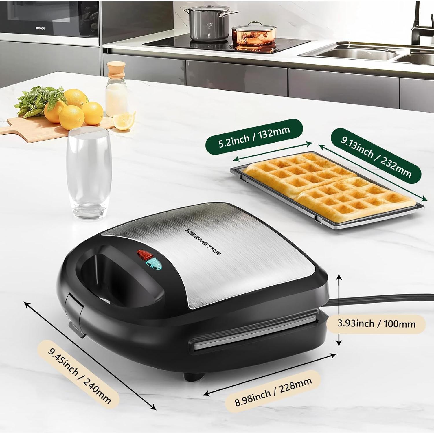 Horno de Sándwich 3 en 1 KEENSTAR 750W Acero Inoxidable