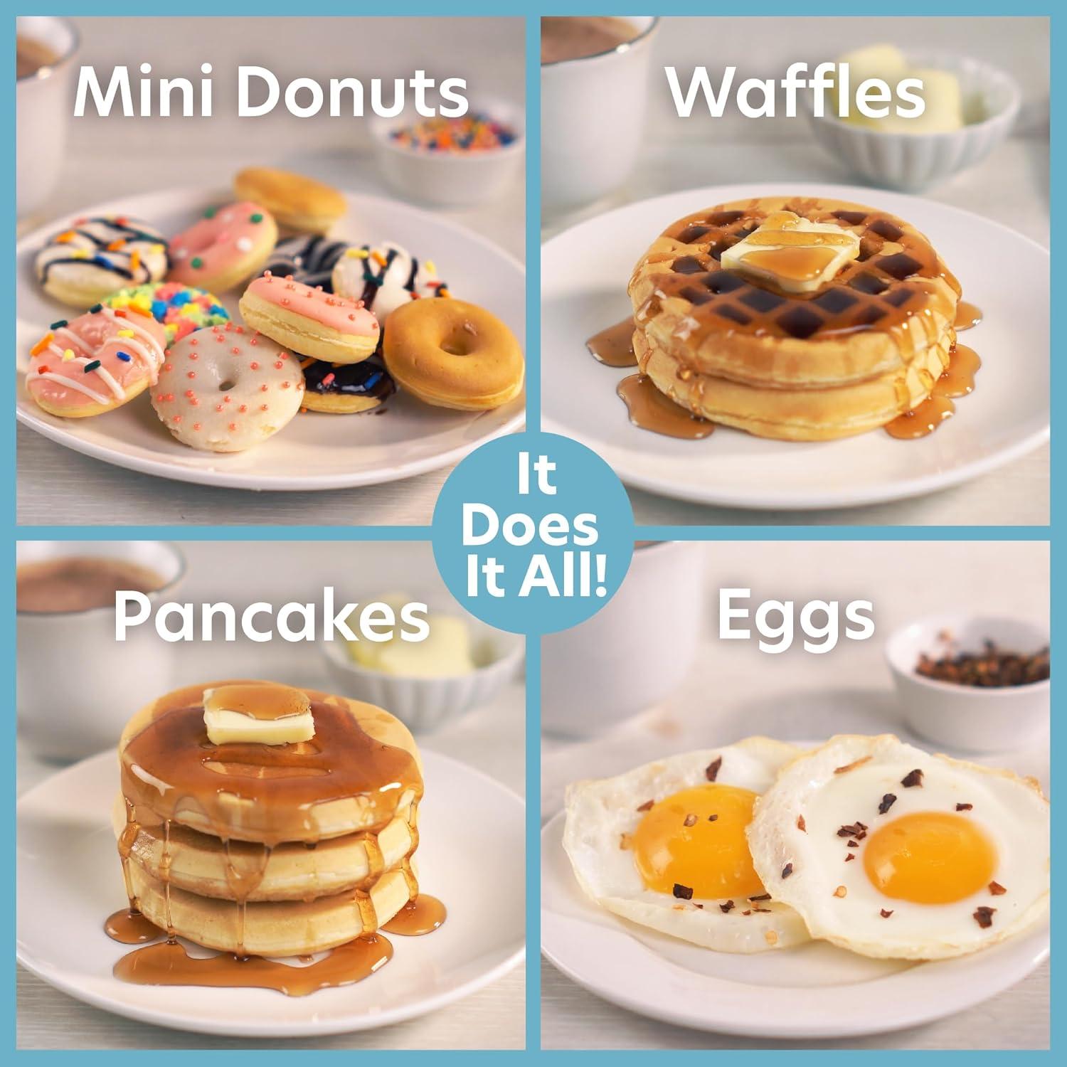 Maker de Desayuno Mini 3 en 1 CucinaPro - Waffles, Donas, Huevos