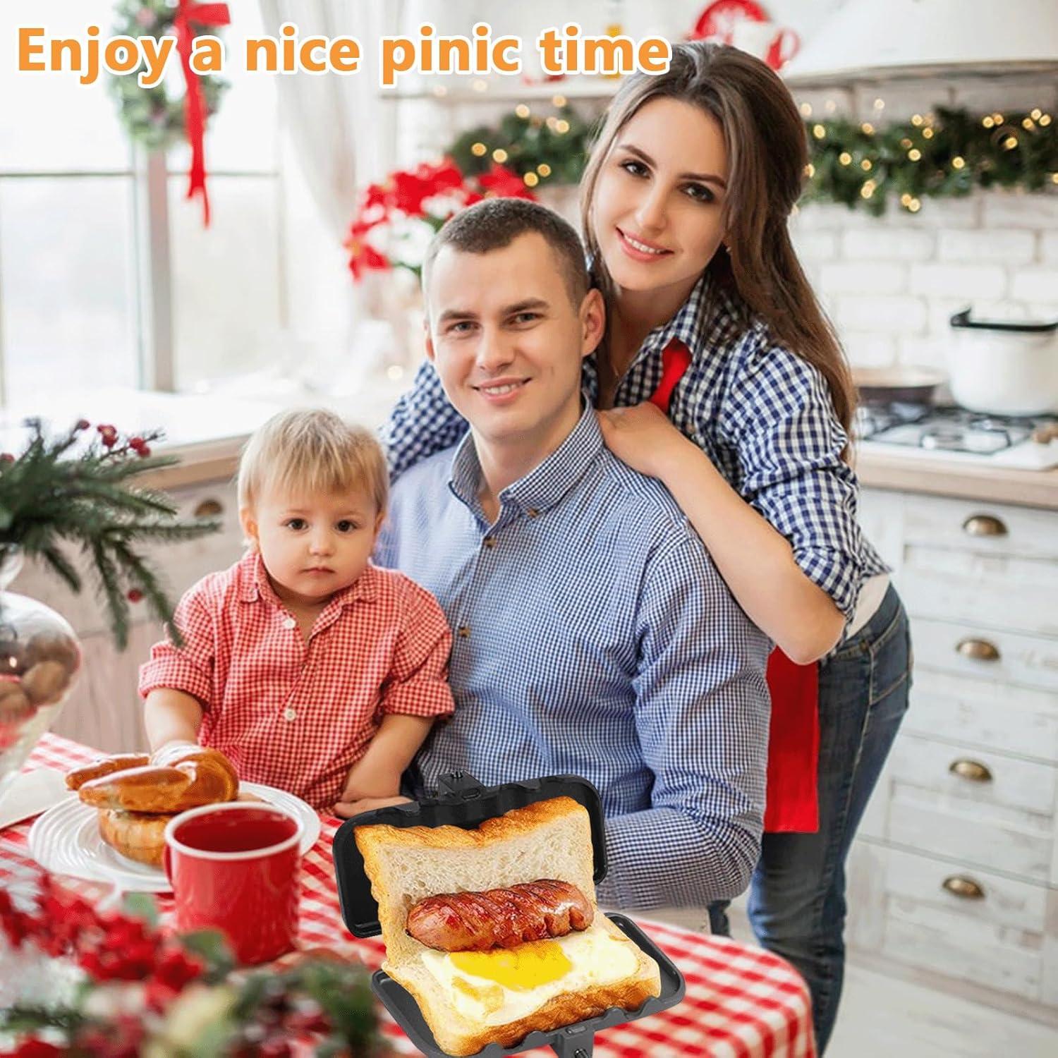 Prensa para Sándwich Qivine, Tostadora Doble Cara Antiadherente