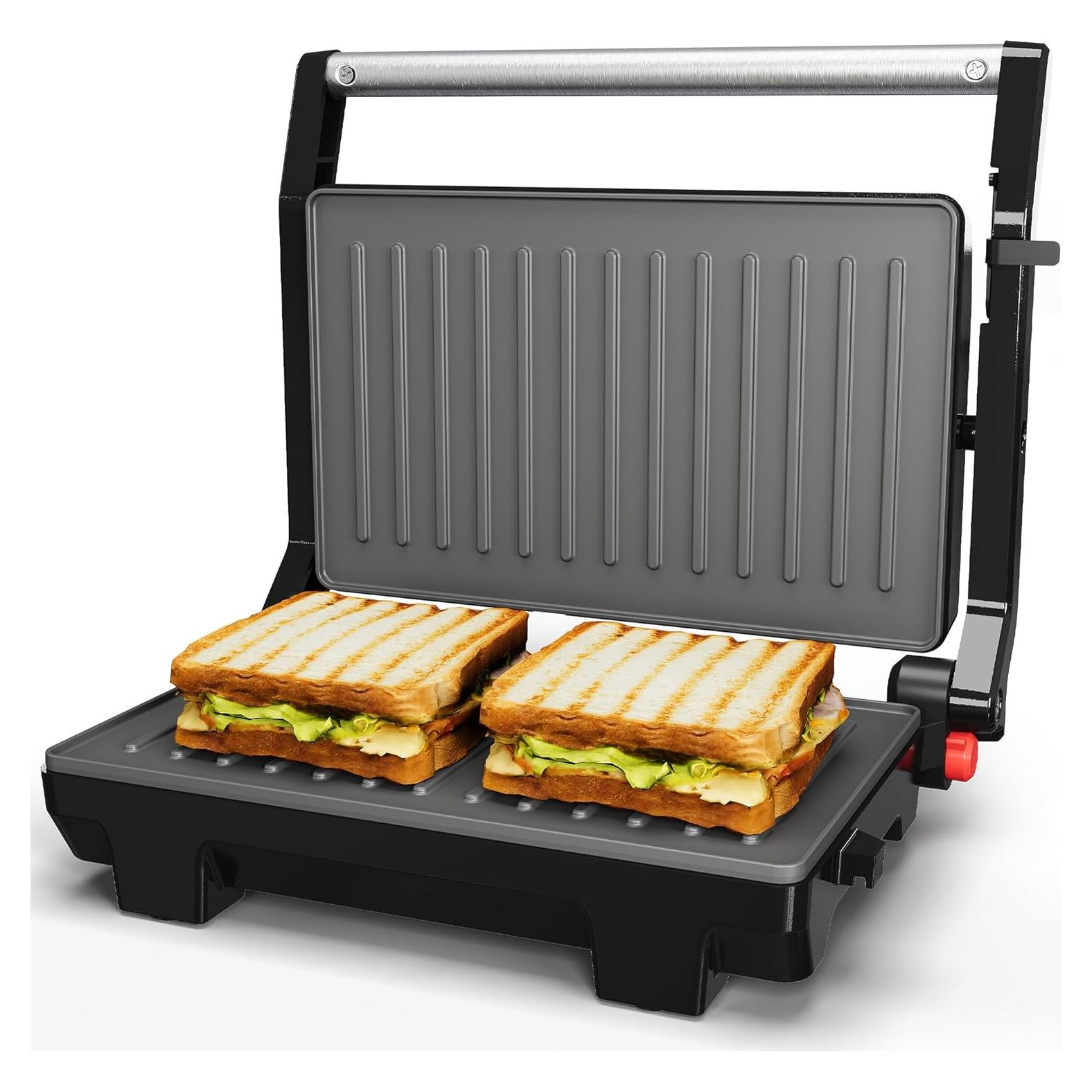 Prensa Panini Eléctrica SUNVIVI 1000W Doble Cara Antiadhesiva