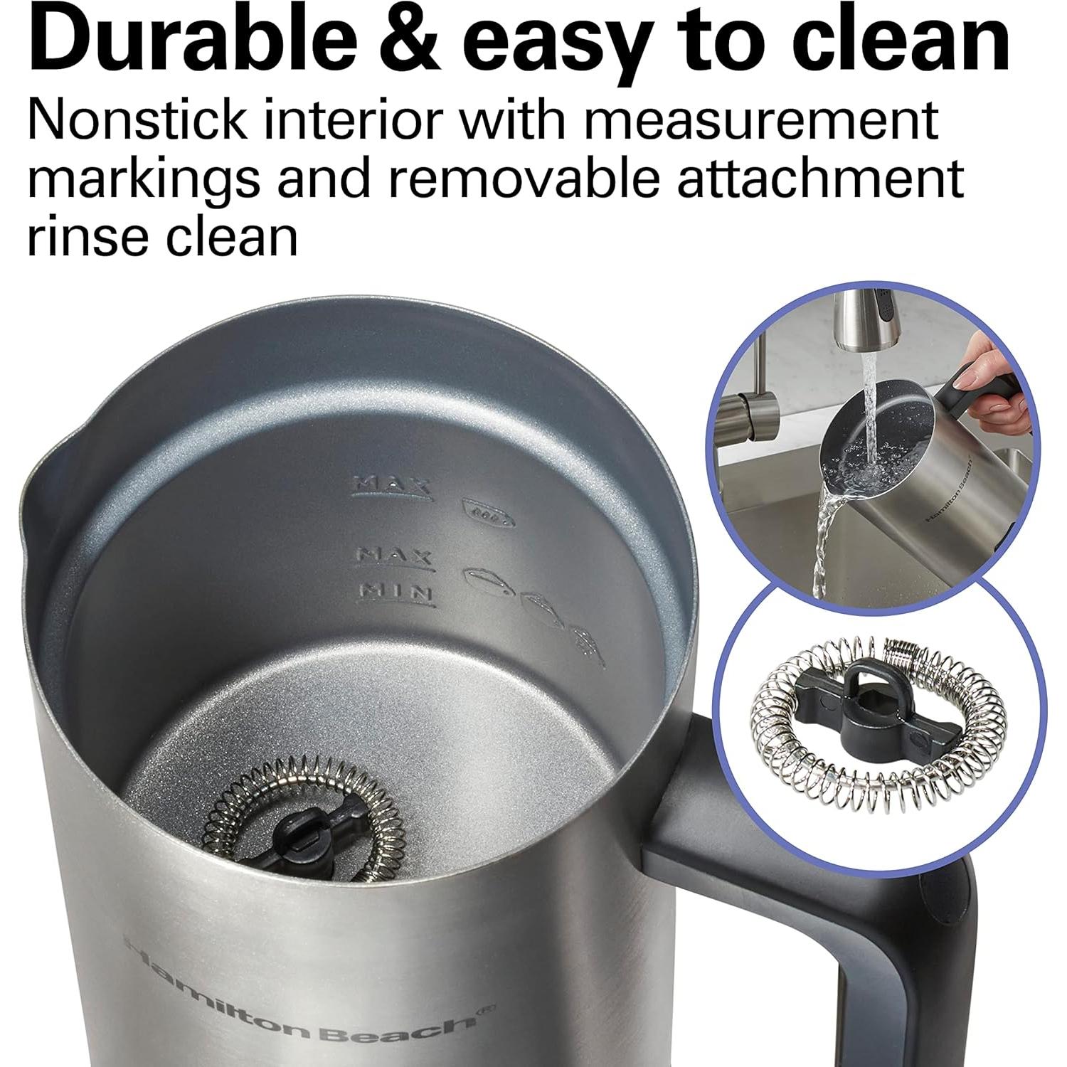 Espumador y Calentador de Leche Eléctrico Hamilton Beach 300ml