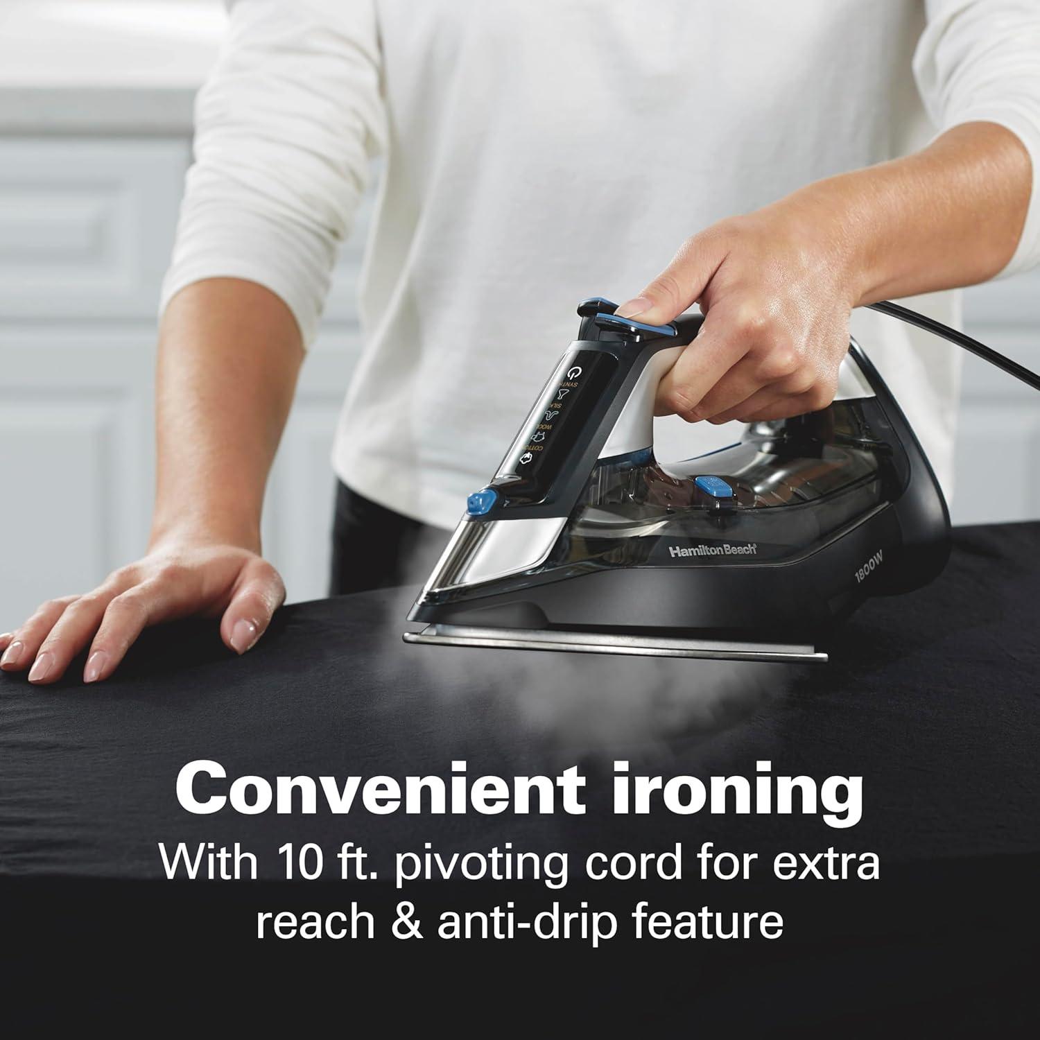 Plancha de Vapor Hamilton Beach 1800W con Pantalla Táctil 350ml