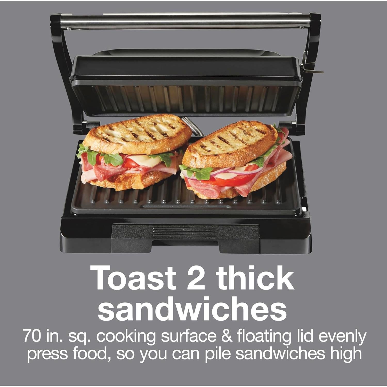 Prensa Panini y Grill Proctor Silex 1000W Compacto Negro