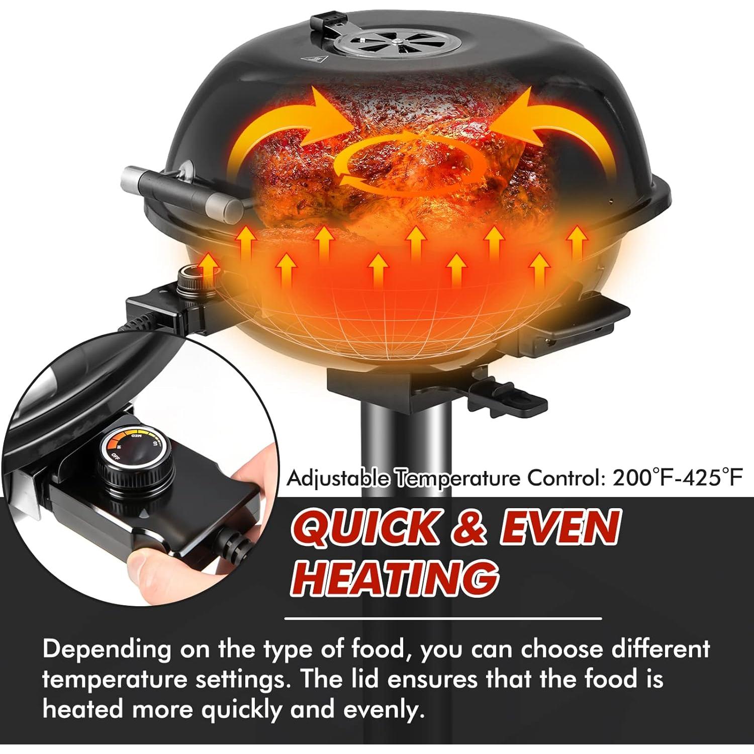 Parrilla Eléctrica Portátil HAPPYGRILL 1600W para 15 Porciones