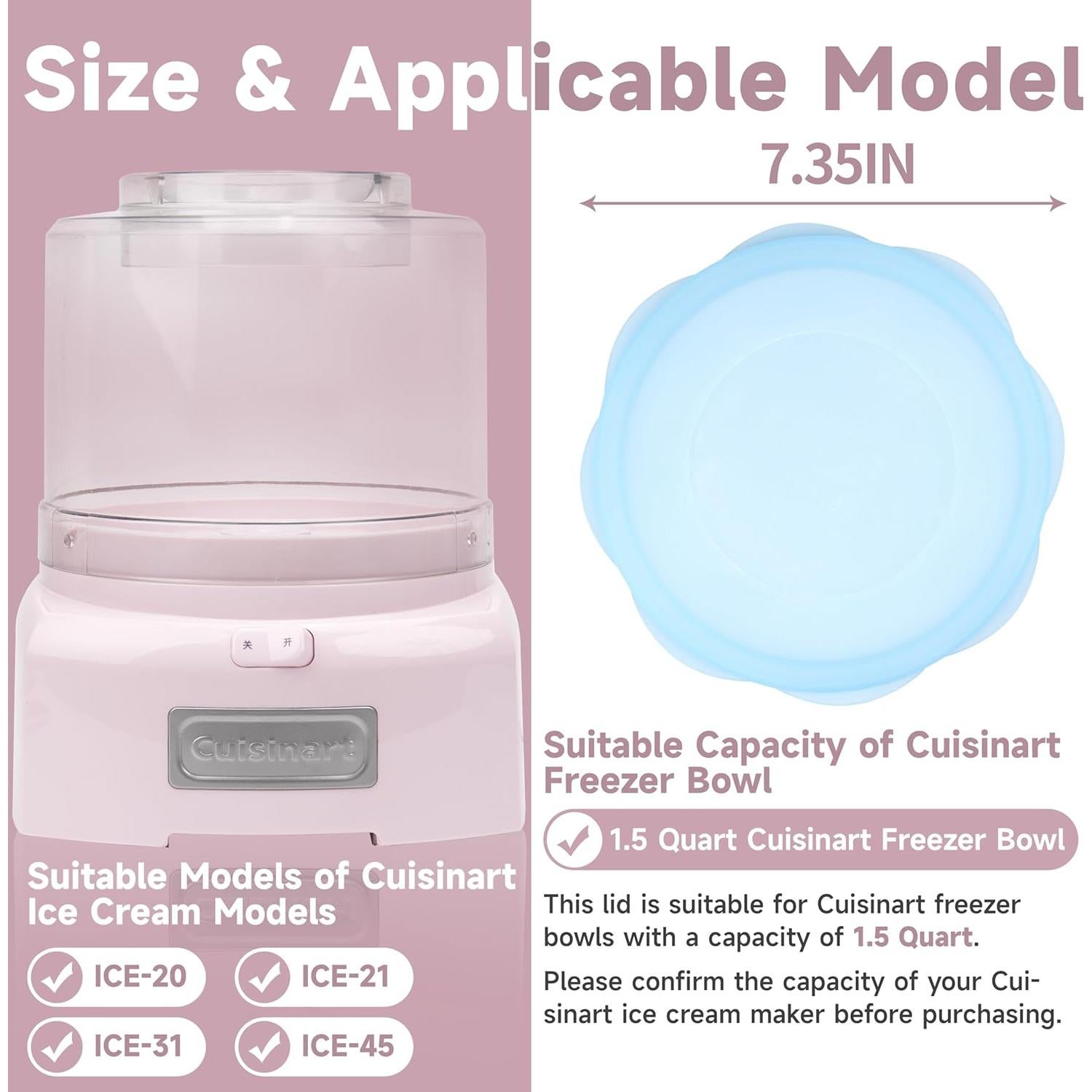 Tapas de Silicona Reutilizables Purekra para Tazón Cuisinart 1.5QT