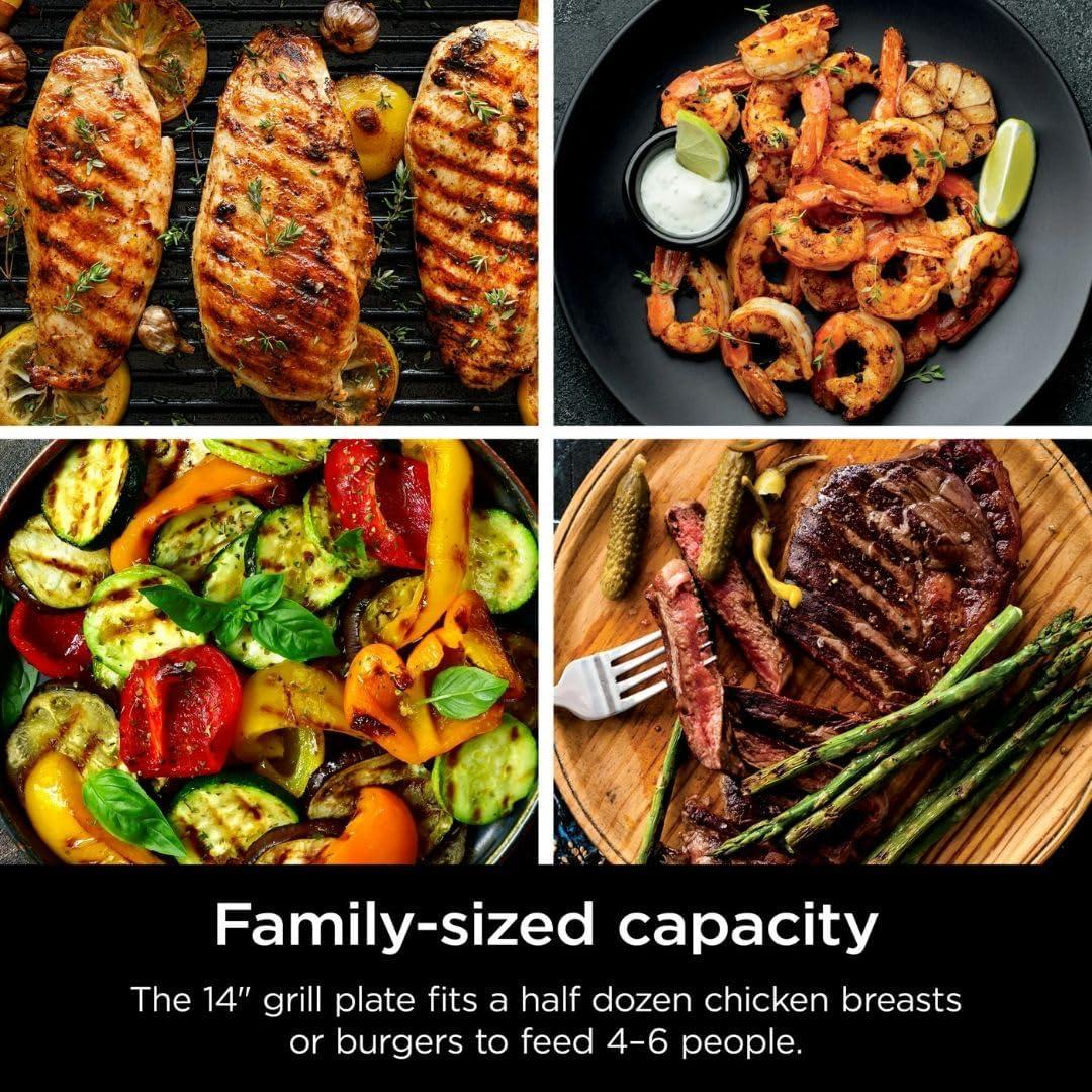 Parrilla Interior Ninja Sizzle GR100 Sin Humo 260°C 14"