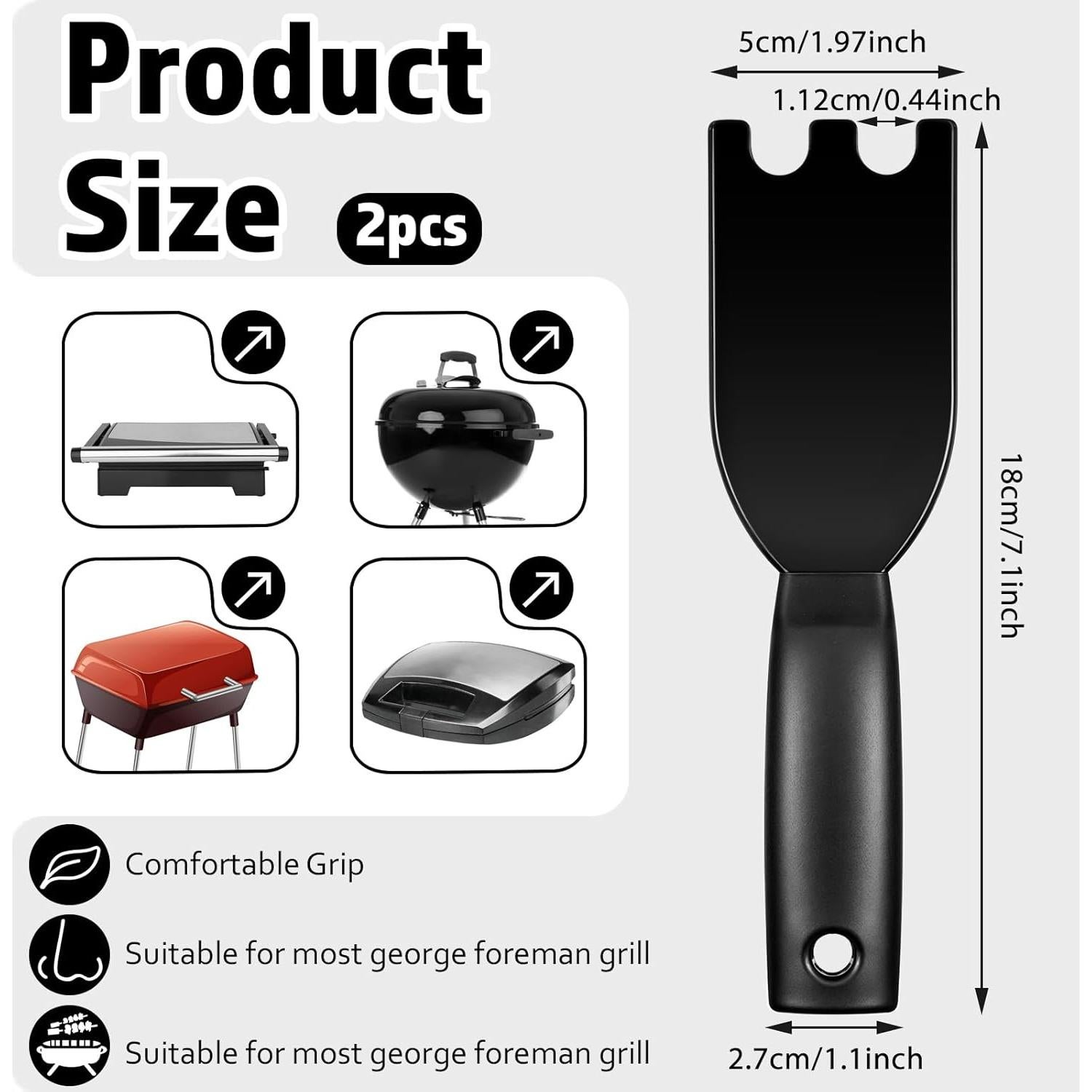Paquete de 2 Raspadores Universales Qianyu para Parrilla Interior