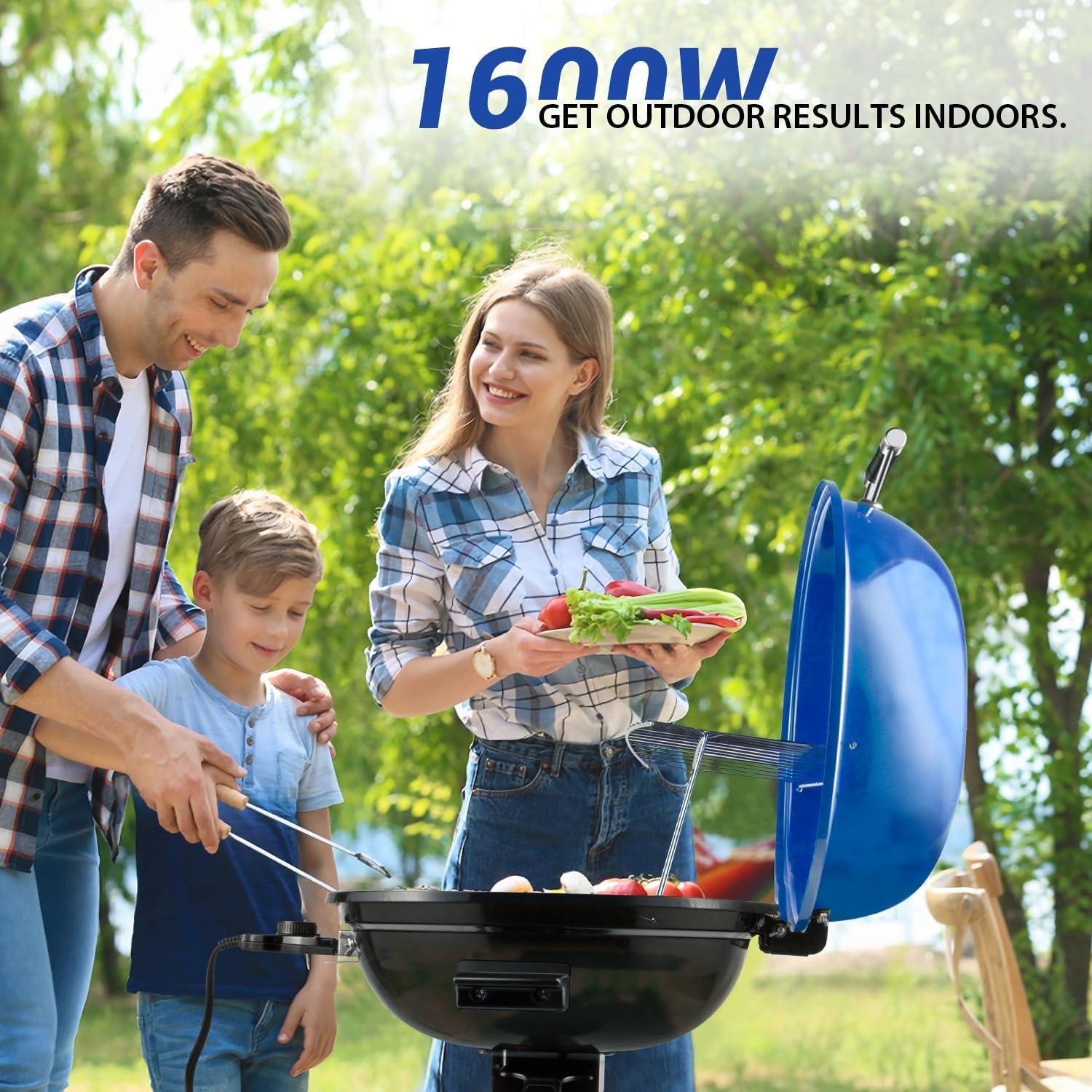 Parrilla Eléctrica Techwood para Exterior 1600W Azul