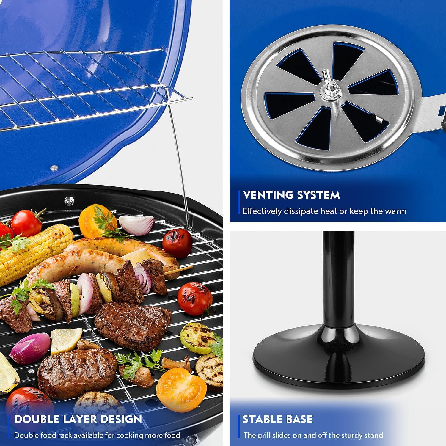 Parrilla Eléctrica Techwood para Exterior 1600W Azul