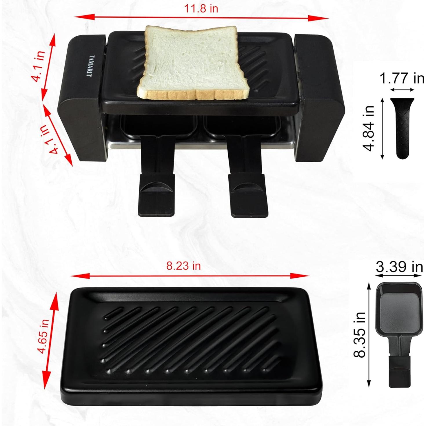 Parrilla Raclette Eléctrica Tamarit para 2 Personas 450W