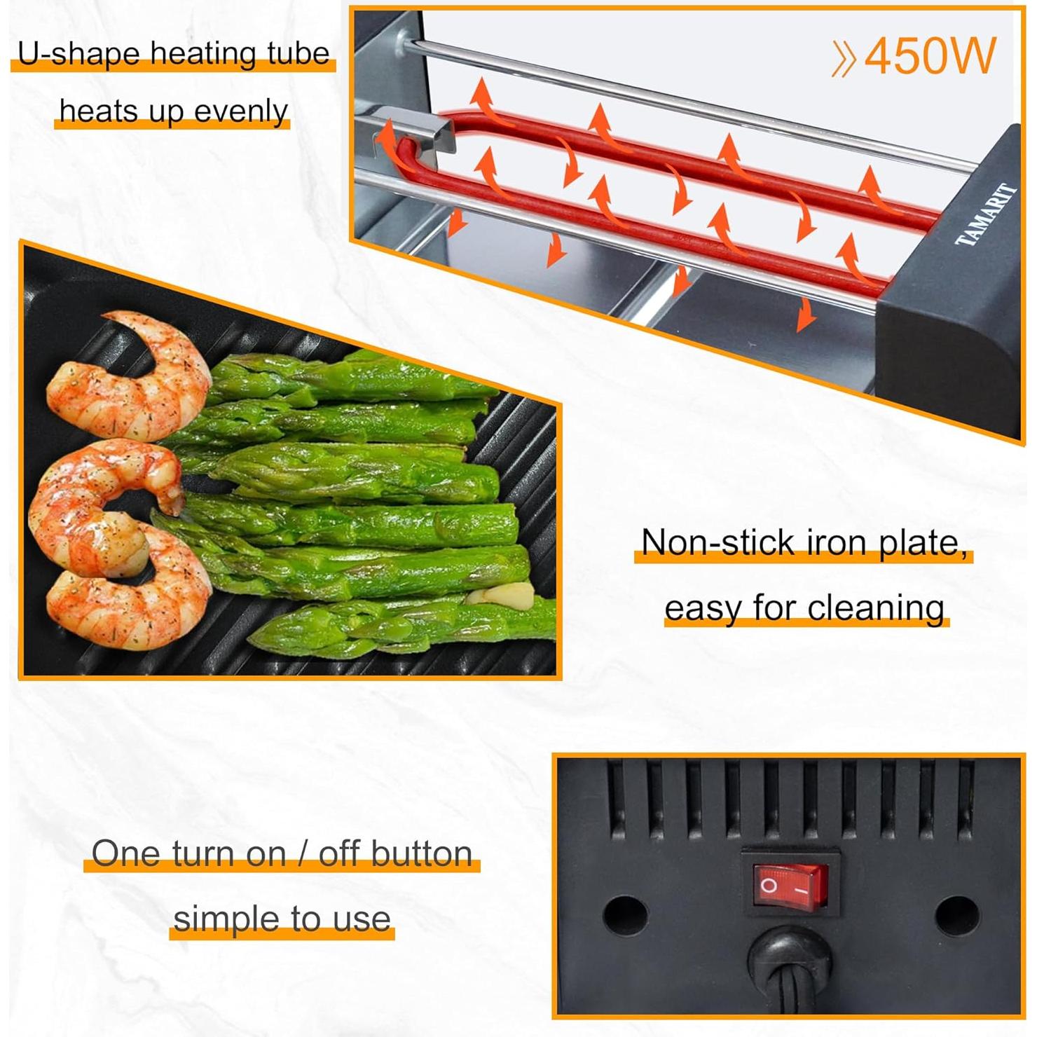 Parrilla Raclette Eléctrica Tamarit para 2 Personas 450W