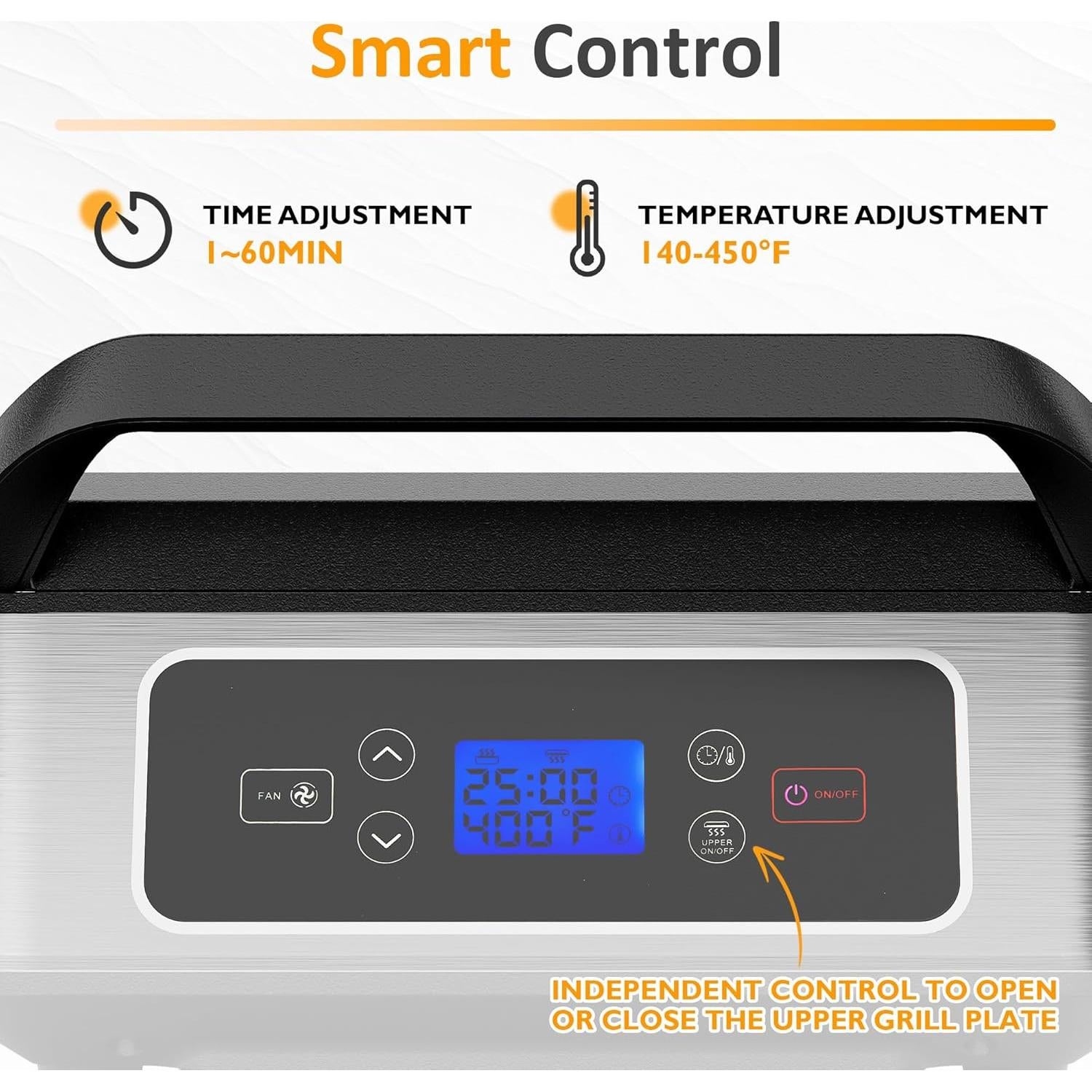 Parrilla Eléctrica Sin Humo Sunvivi 1300W con Elevación Automática