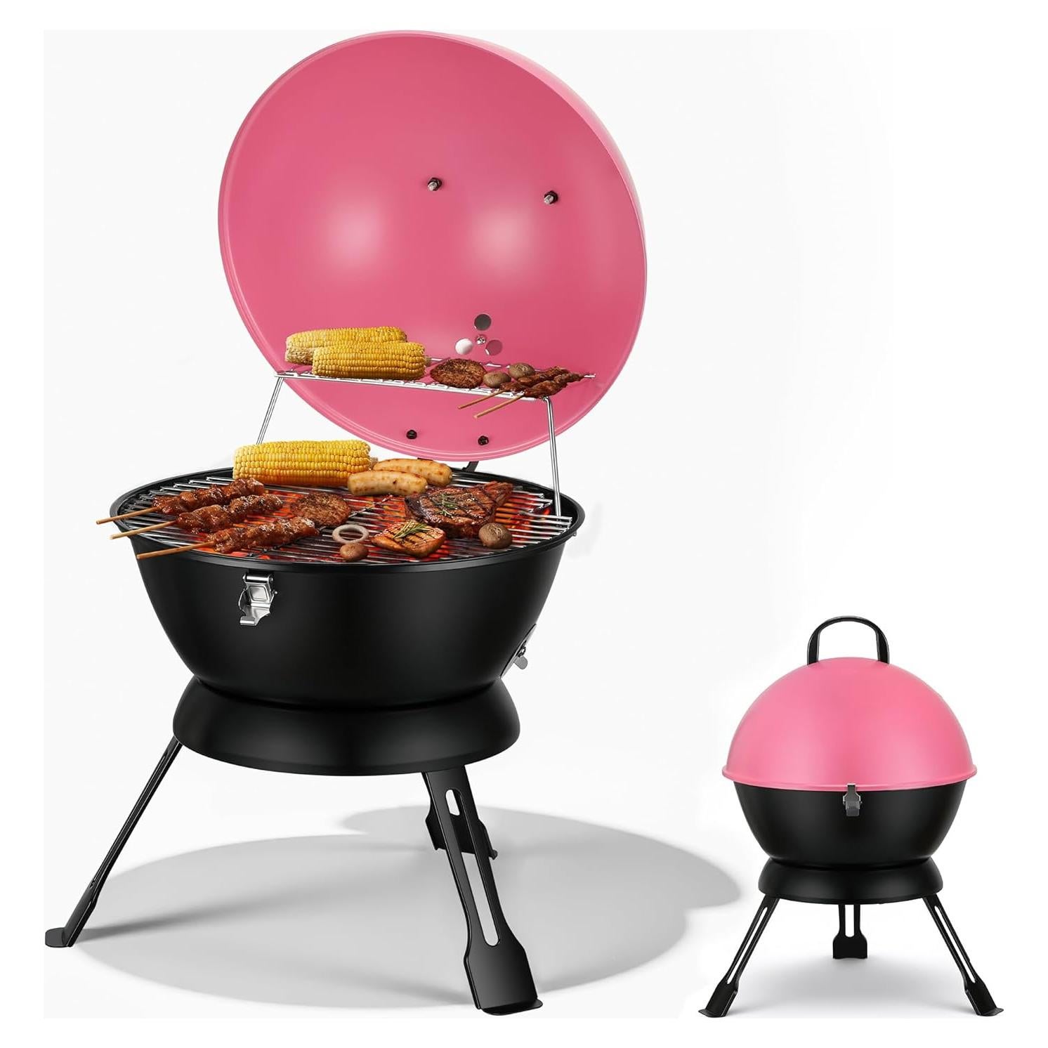 Parrilla Portátil MAISON BACKYARDS 35.5 cm Carbón Rosa