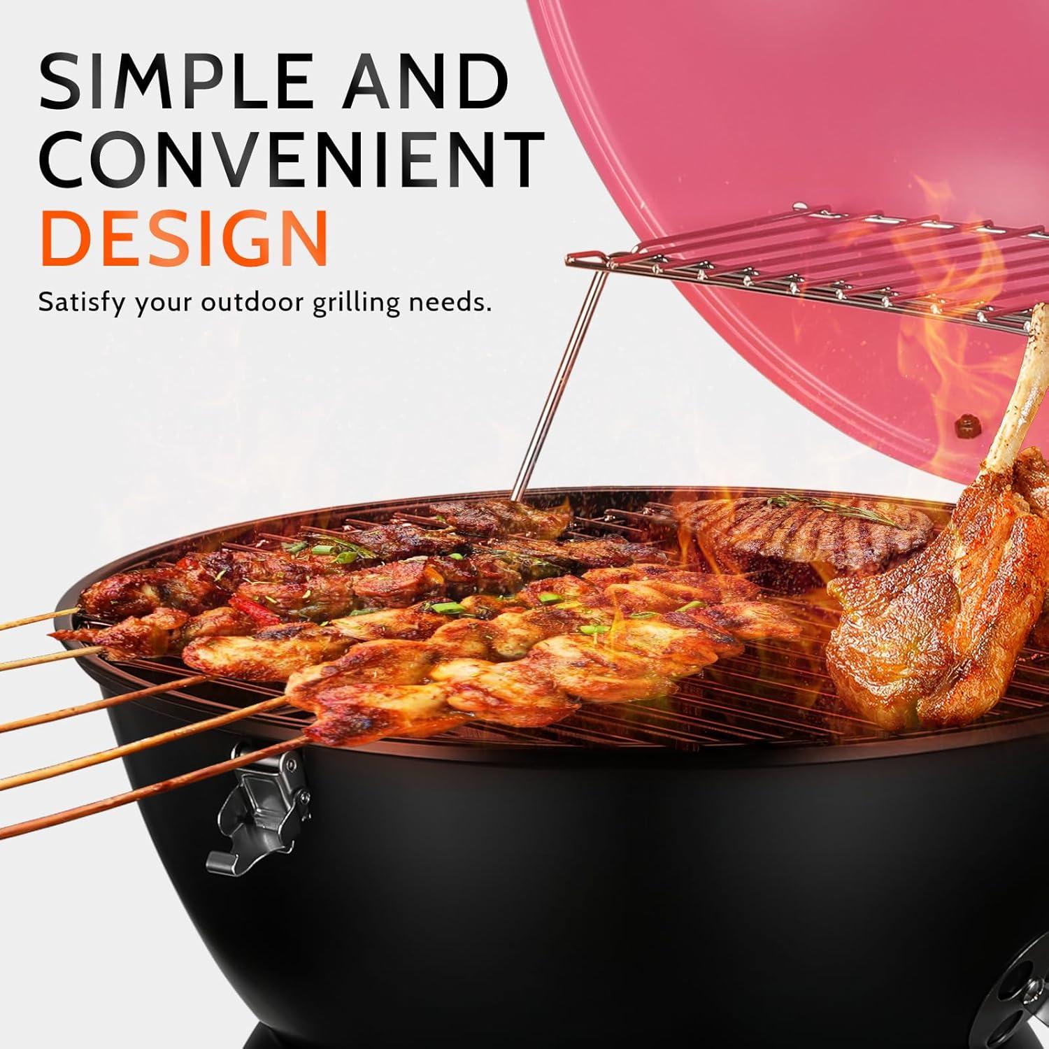 Parrilla Portátil MAISON BACKYARDS 35.5 cm Carbón Rosa