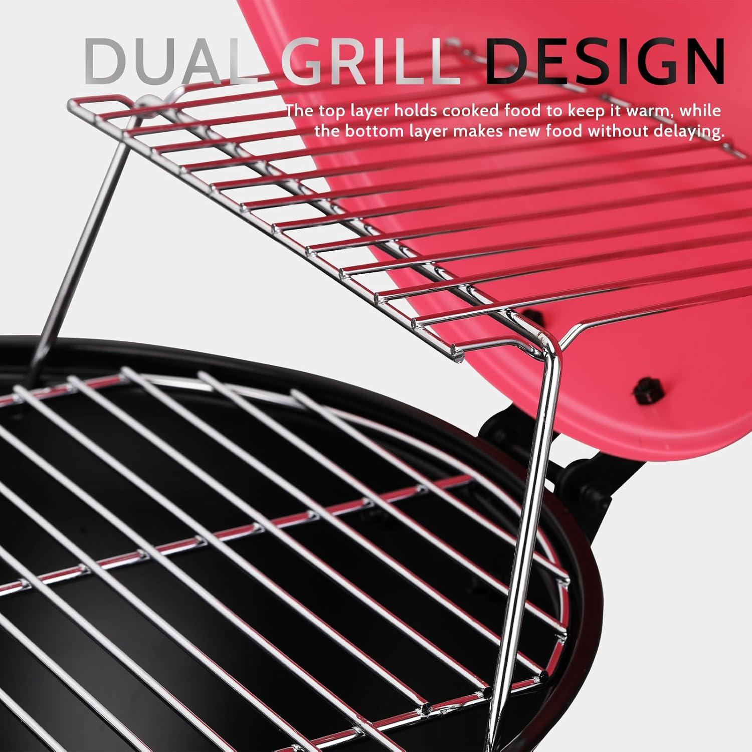 Parrilla Portátil MAISON BACKYARDS 35.5 cm Carbón Rosa