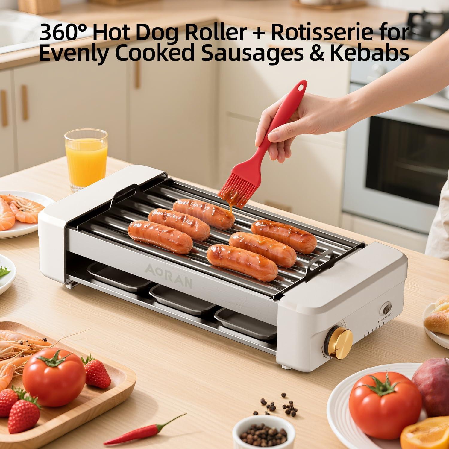 Parrilla Eléctrica Sin Humo AORAN 800W Antiadherente 34x21cm