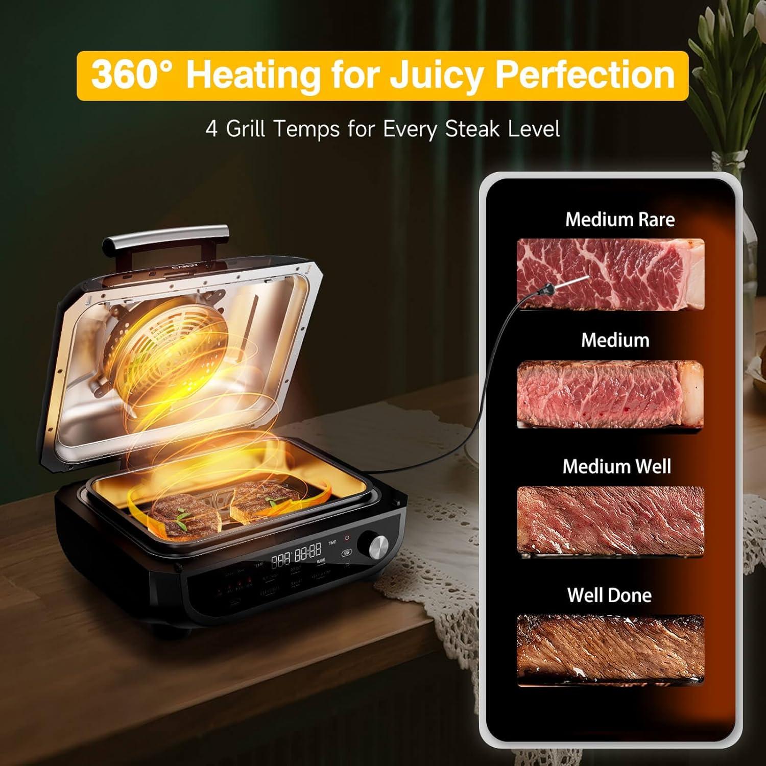 Parrilla y Freidora de Aire Candy CAF-502 5.2 QT Digital 7 en 1