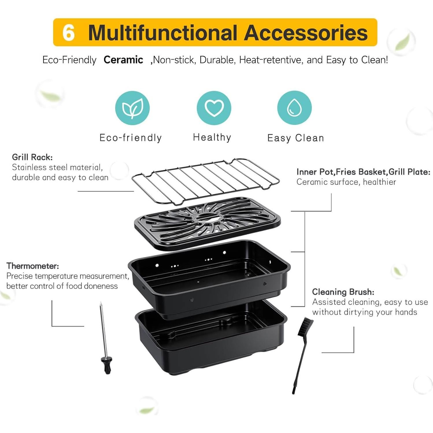Parrilla y Freidora de Aire Candy CAF-502 5.2 QT Digital 7 en 1