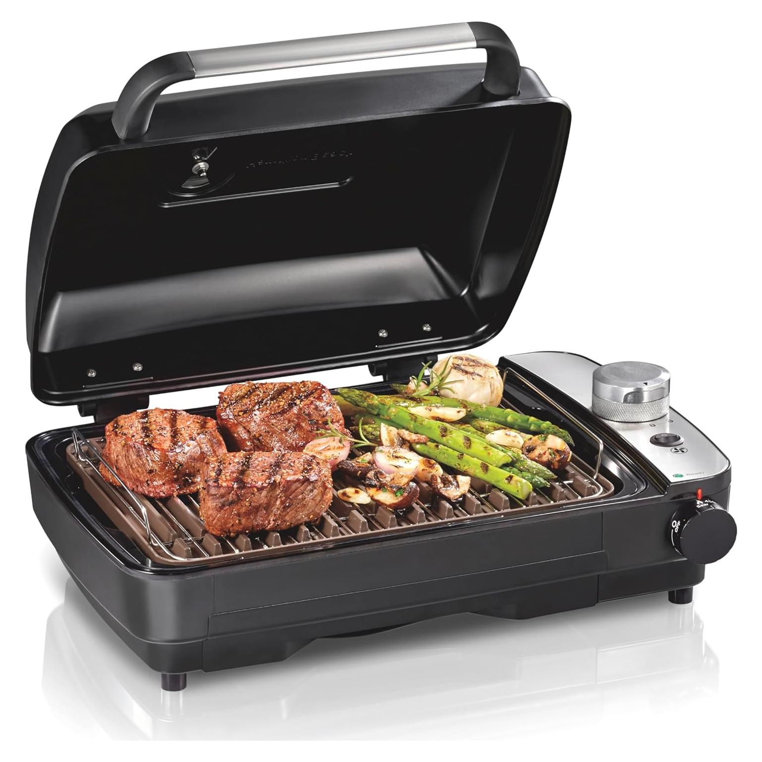 Parrilla Eléctrica Interior Hamilton Beach 25375 con Infusor de Humo