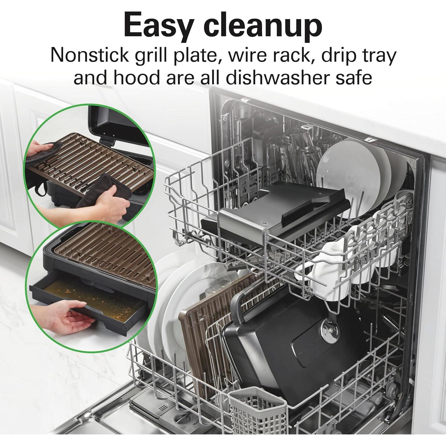 Parrilla Eléctrica Interior Hamilton Beach 25375 con Infusor de Humo