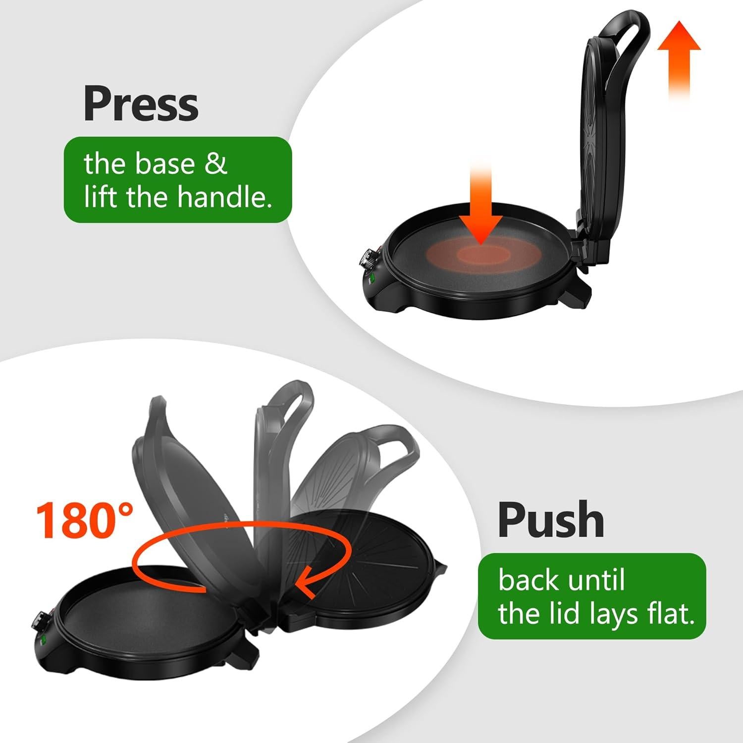 Plancha eléctrica 1500W KEINVE 2 en 1 con temporizador 30cm